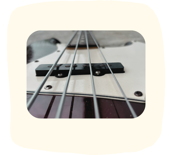 Nahaufnahme Gitarrensaiten