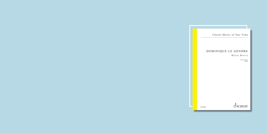 Cover of Collected Choral Works by Percy Aldridge Grainger from the Choral Music of Our Time series. The white cover features black text and a bold vertical yellow stripe, with the Schott Music logo, set against a light blue background.