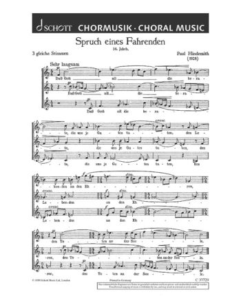 Spruch eines Fahrenden / Kanon: Musica divinas laudes