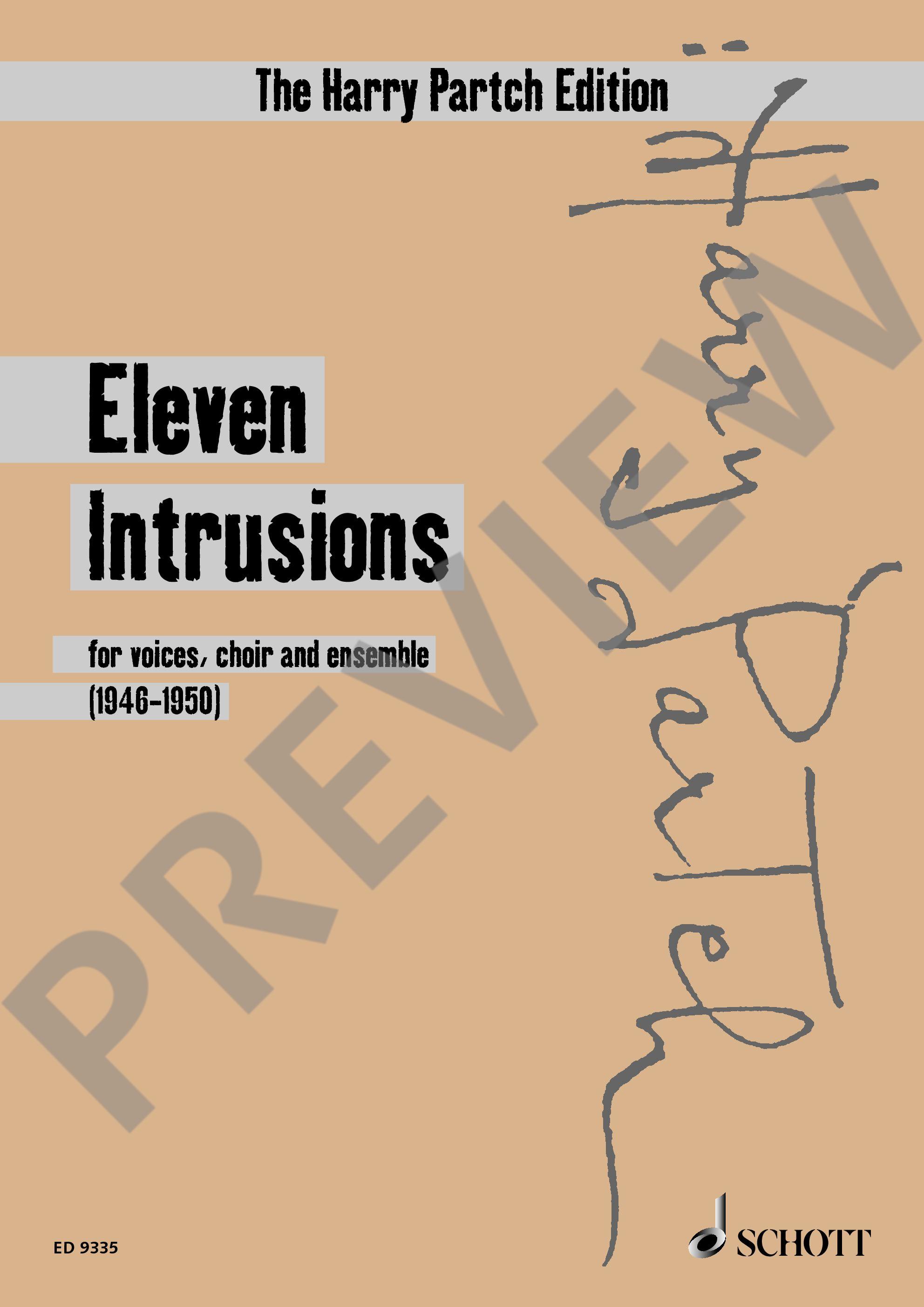Sample 3 : Partch, Harry : Eleven Intrusions, for voices, choir and ensemble - Solo Parts, Choir and Instrument