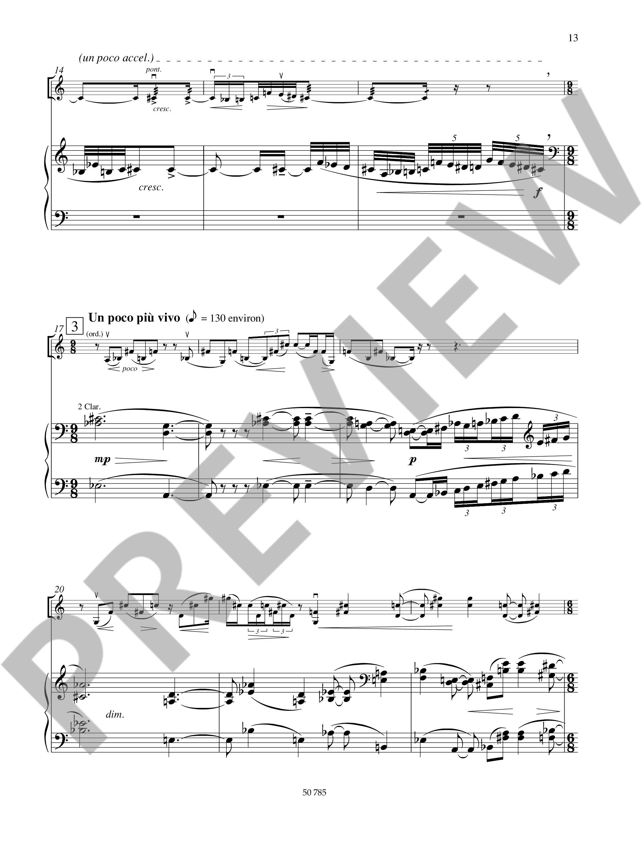 Sample 3 : Dutilleux, Henri : Sur le même accord, Nocturne - violin and orchestra - Schott Digital