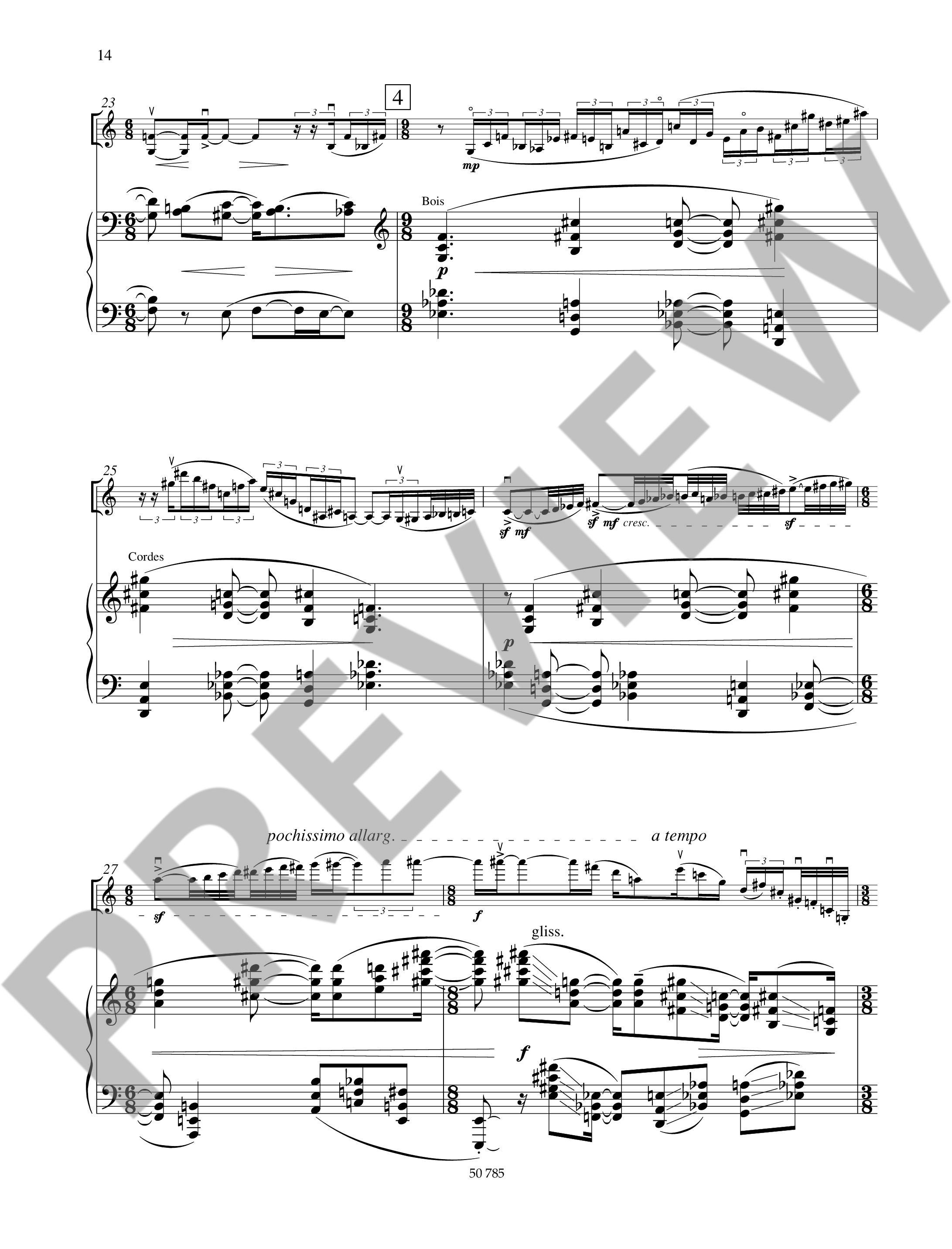 Sample 4 : Dutilleux, Henri : Sur le même accord, Nocturne - violin and orchestra - Schott Digital