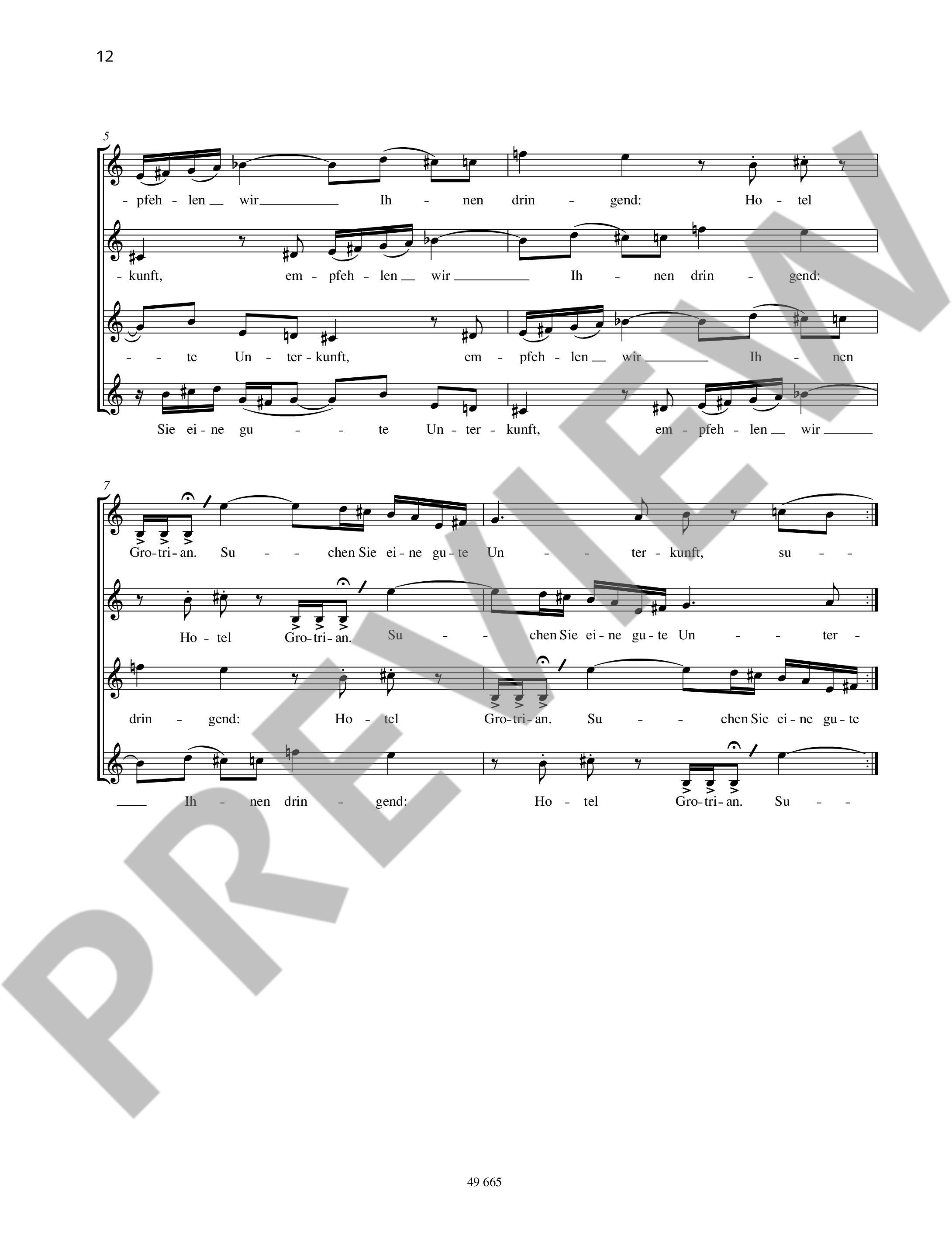 Sample 2 : Hindemith, Paul : Kanons, Volume 1 for choir a cappella - choir a cappella - Schott Digital