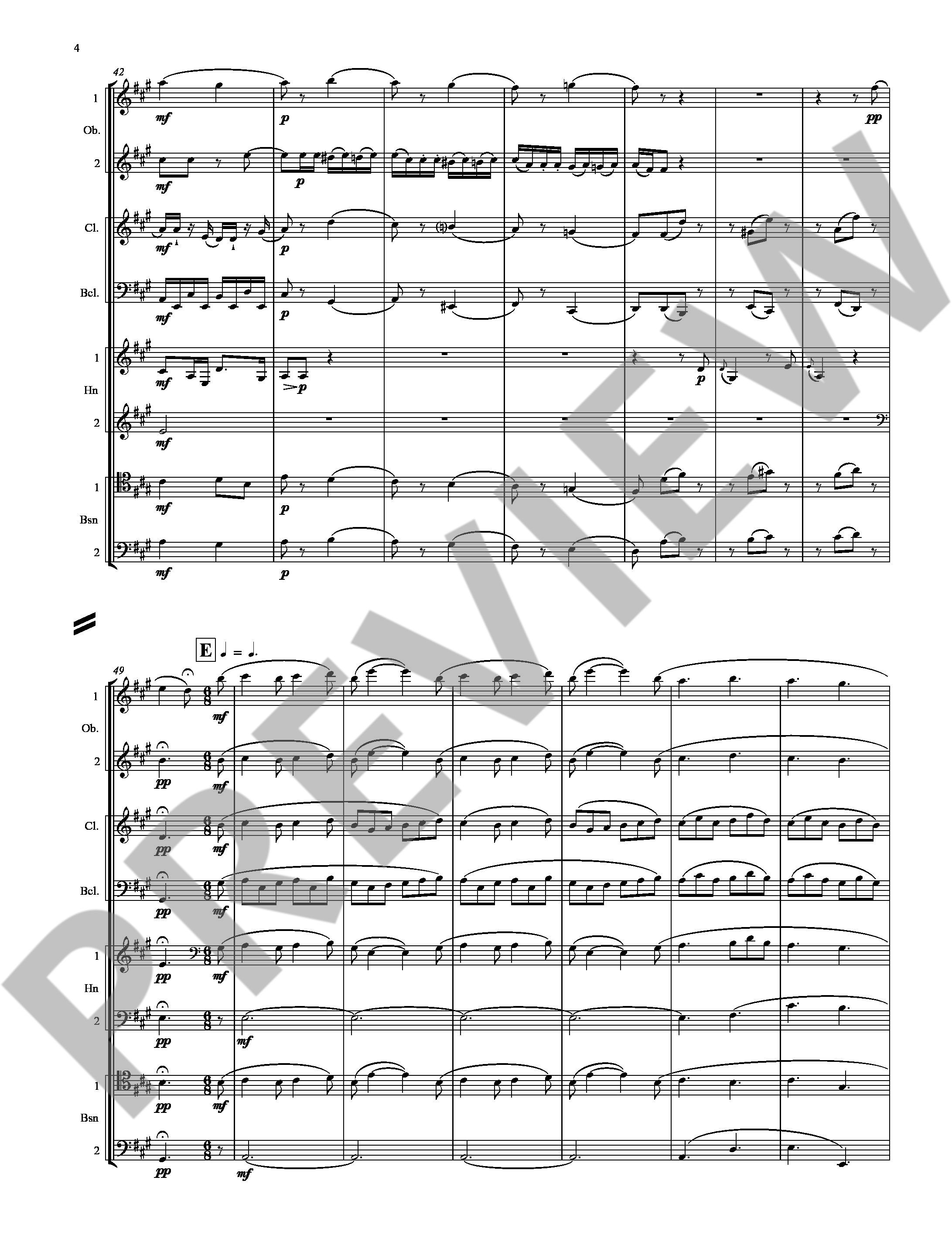 Sample 1 : Martland, Steve : Wolf-Gang, Six Mozart opera arias arranged by Steve Martland - wind octet - Schott