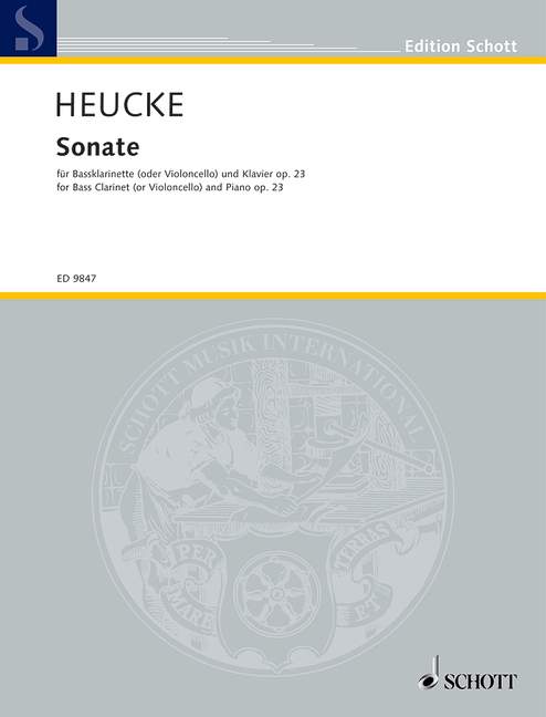 Heucke, Stefan : Sonata, for bass clarinet (or violoncello) and piano - bass clarinet in Bb (or cell