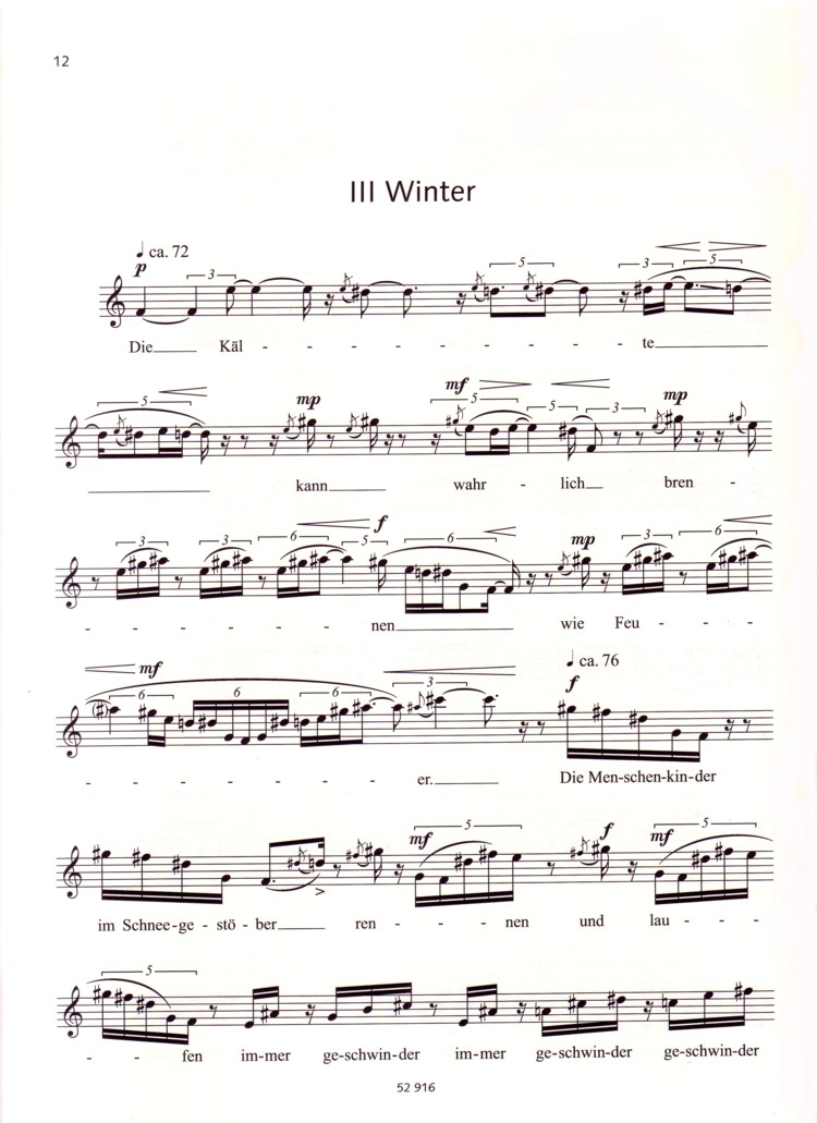 Sample 3 : Reimann, Aribert : Ollea, Four Poems of Heinrich Heine - soprano solo - Schott Digital