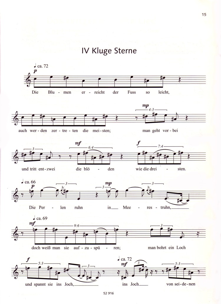 Sample 4 : Reimann, Aribert : Ollea, Four Poems of Heinrich Heine - soprano solo - Schott Digital