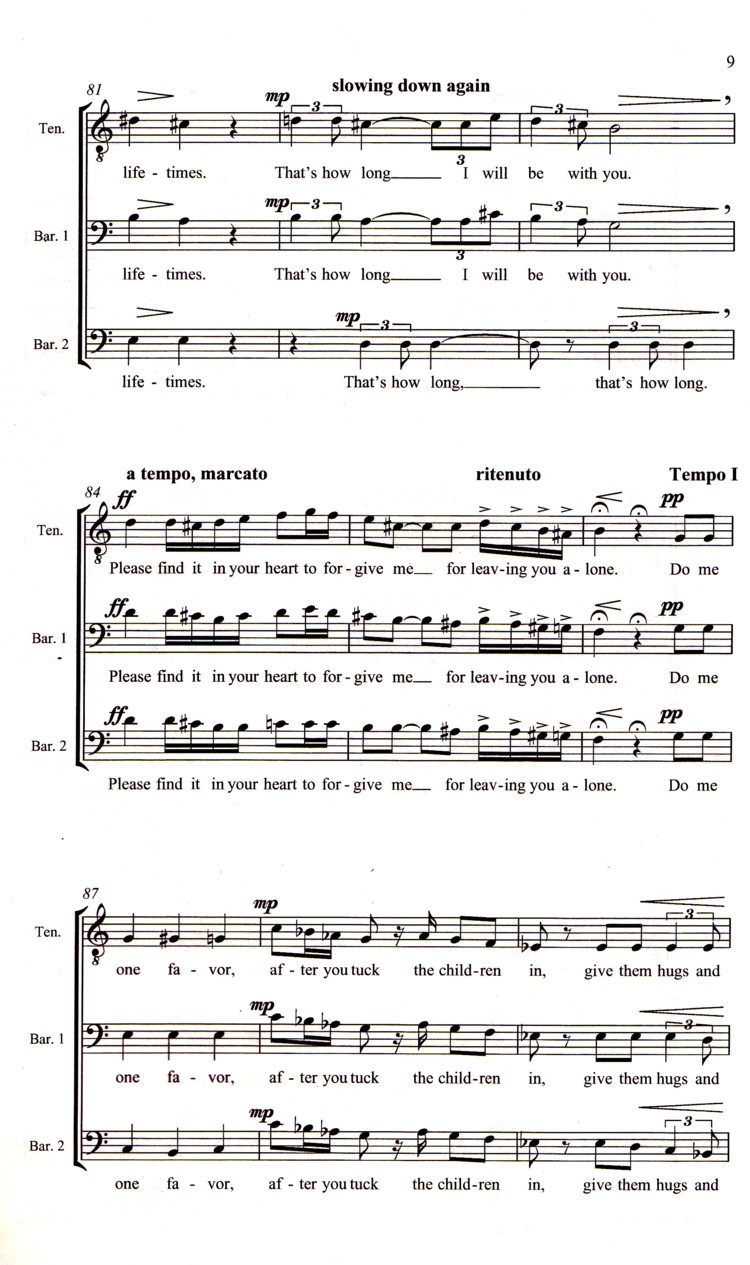 Sample 2 : Hoiby, Lee : Last Letter Home,  - men's choir (TBB) a cappella - Schott Digital