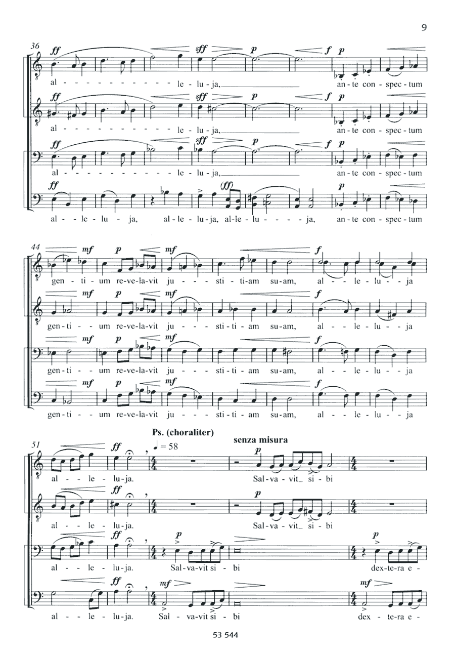 Sample 2 : Hummel, Bertold : Cantate Domino, Motet - men's choir (TTTBBB) a cappella - Schott Digital