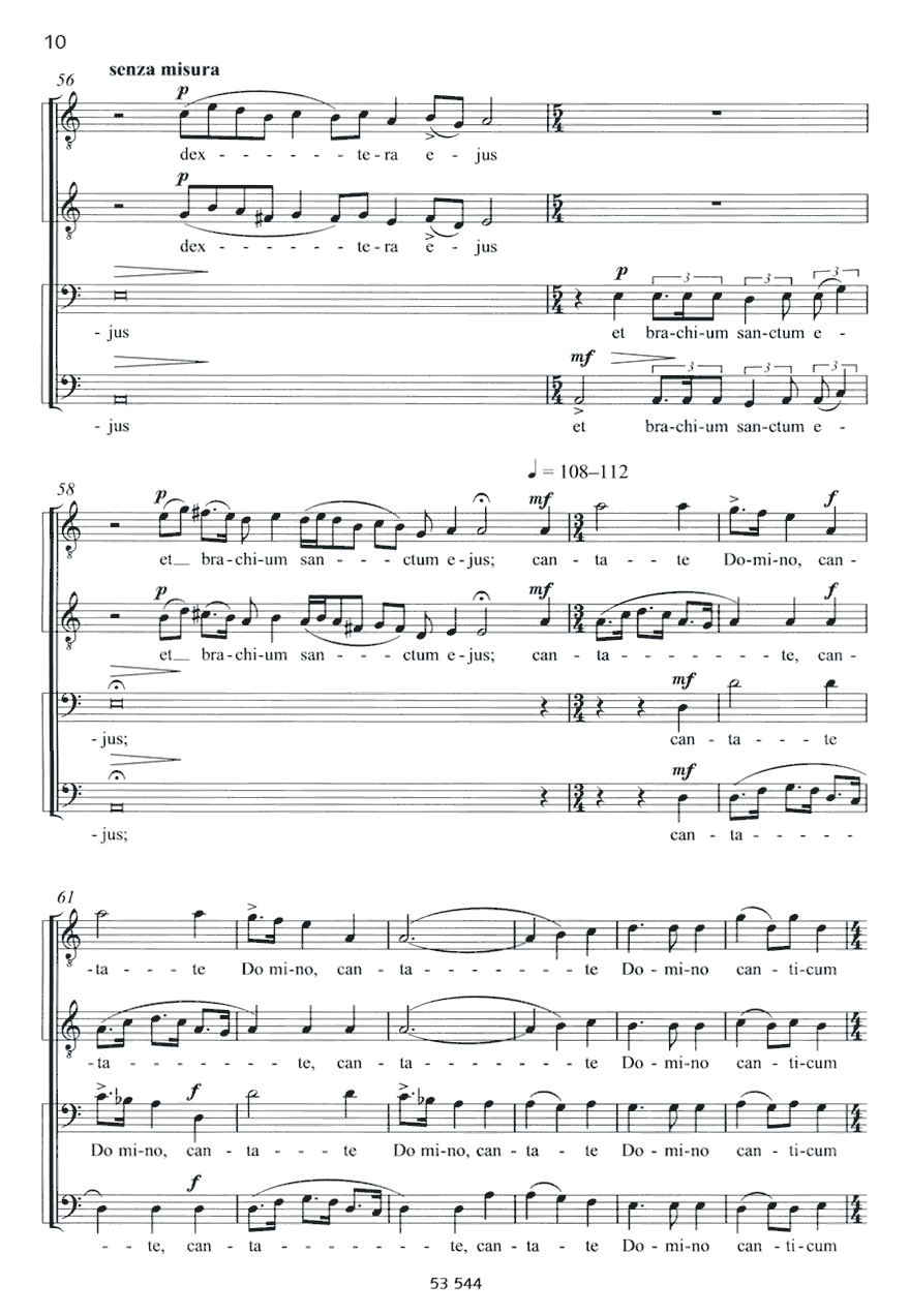 Sample 3 : Hummel, Bertold : Cantate Domino, Motet - men's choir (TTTBBB) a cappella - Schott Digital