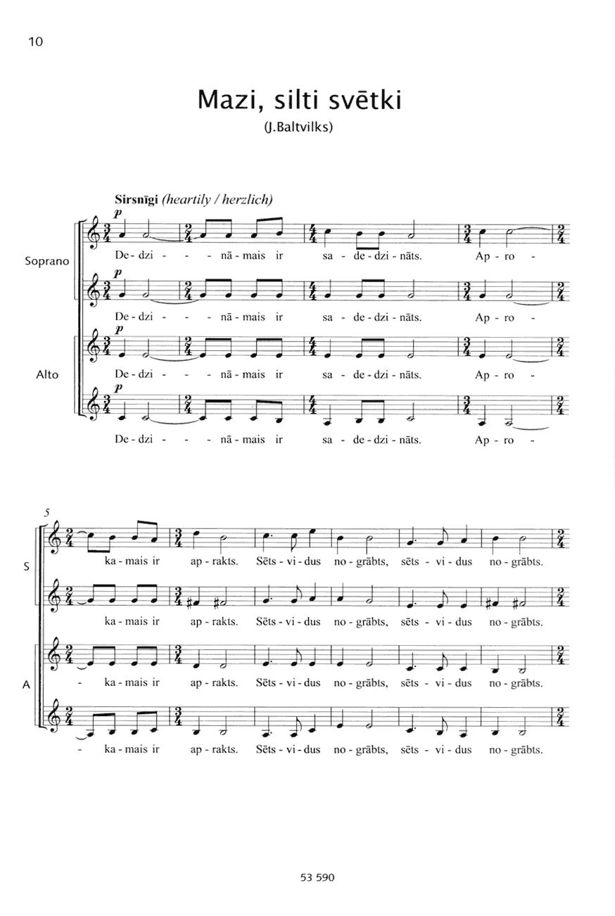 Sample 1 : Vasks, Peteris : Skumjas, (Trauer / Sorrow) - female choir - Schott Digital