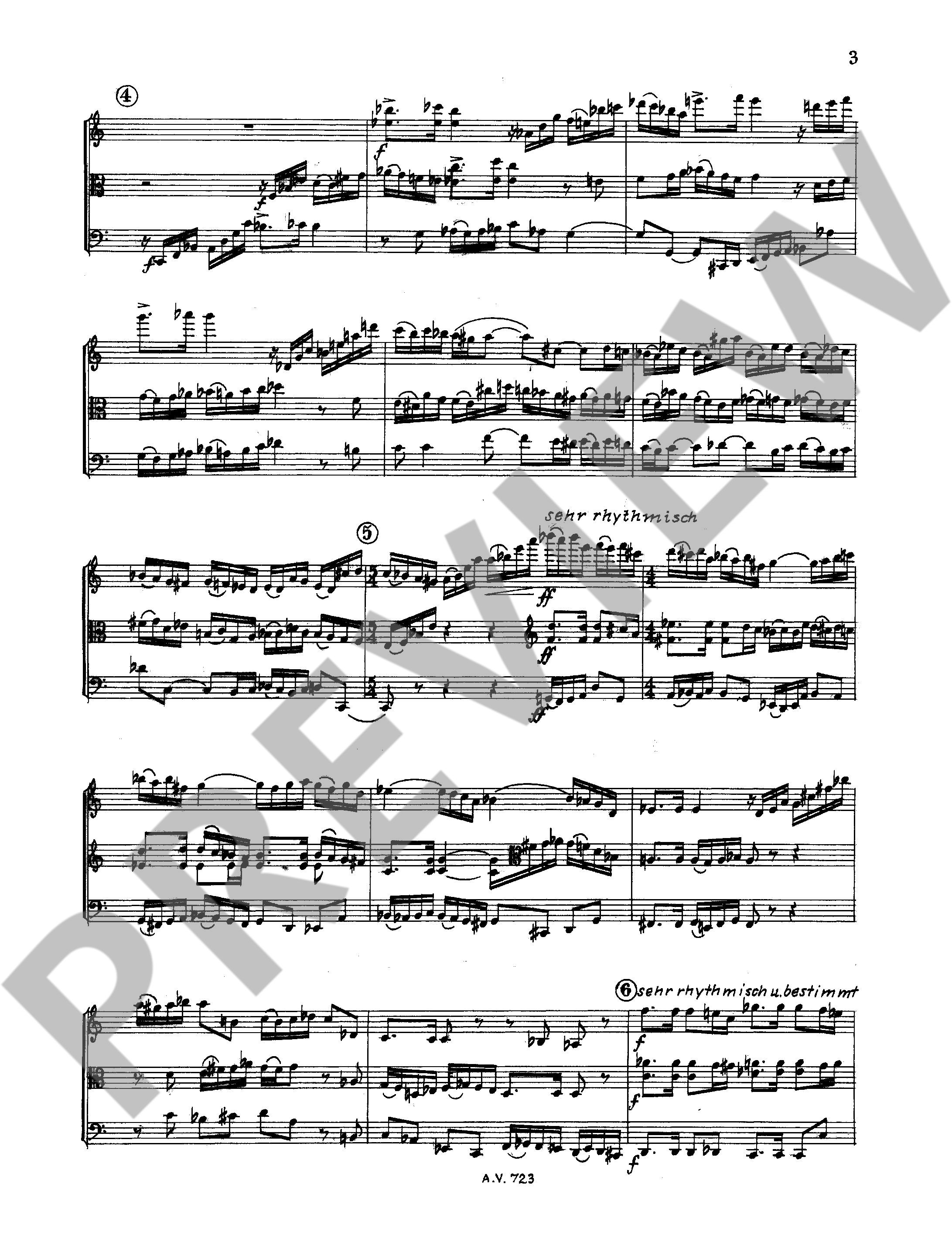 Sample 3 : Toelg, Georg : String trio in G major,  - string trio - Schott Digital