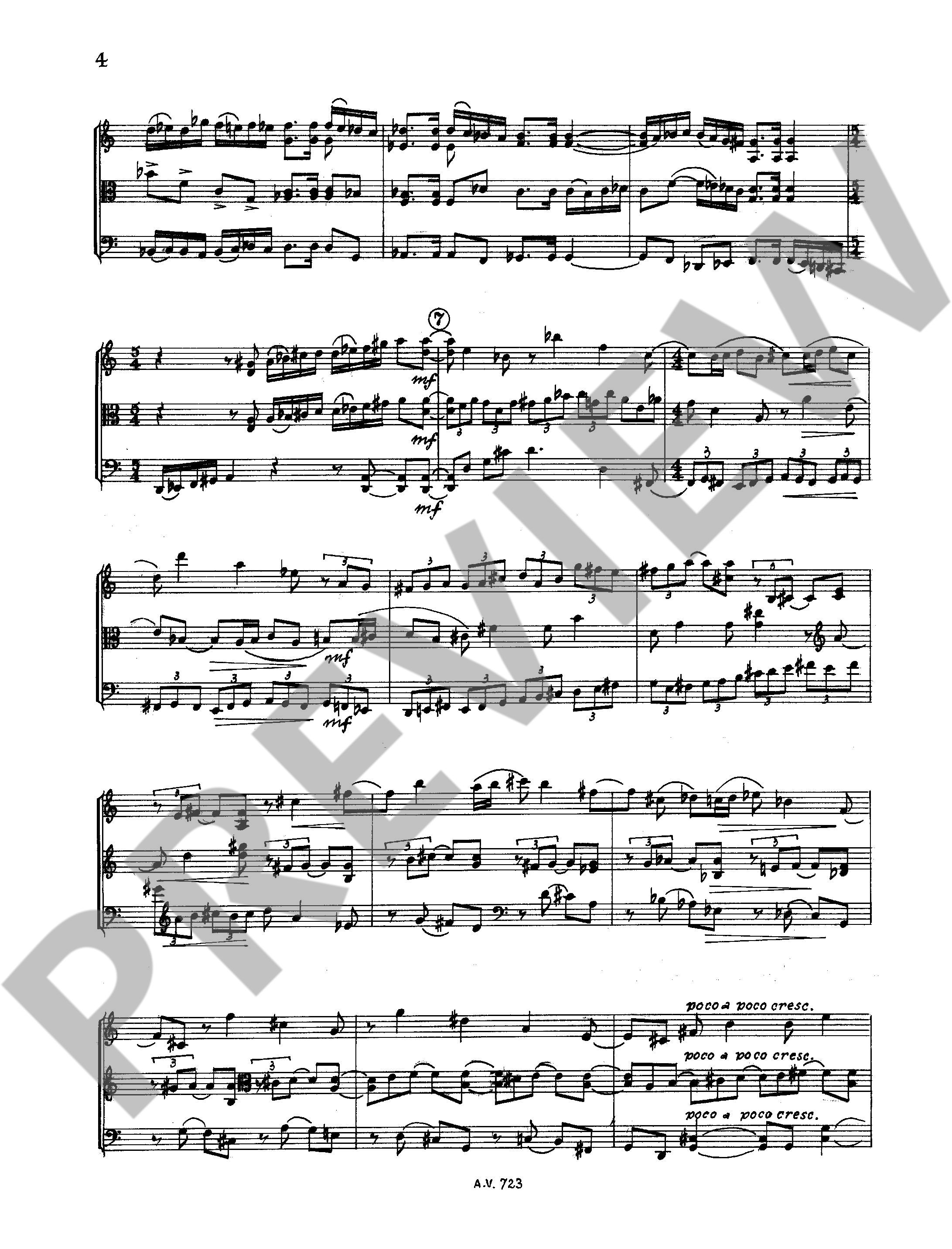 Sample 4 : Toelg, Georg : String trio in G major,  - string trio - Schott Digital