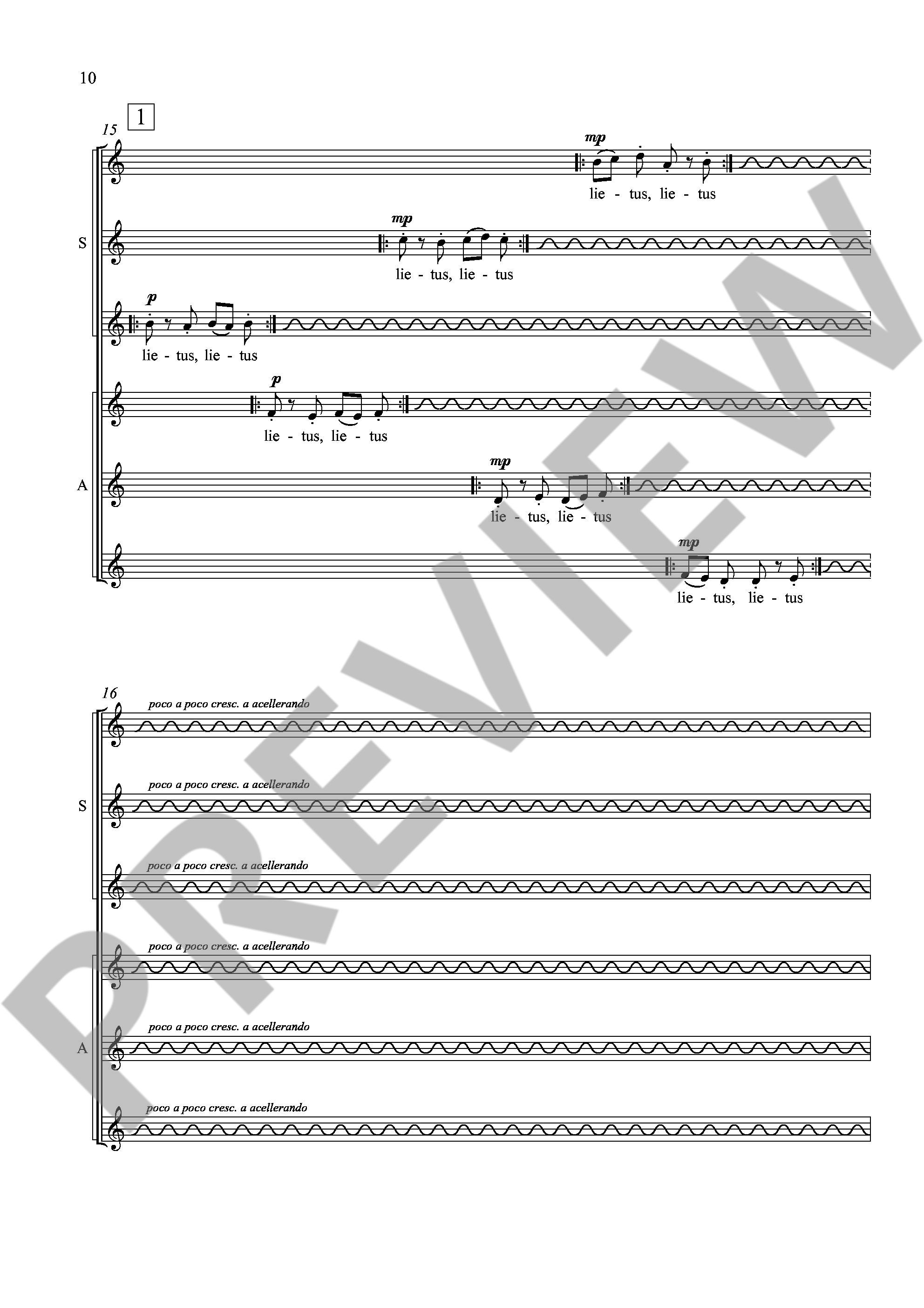 Sample 2 : Vasks, Peteris : Ne tikai lirika, (Not Only Poetry) - female choir (SSSSAAAA) - Schott Digital
