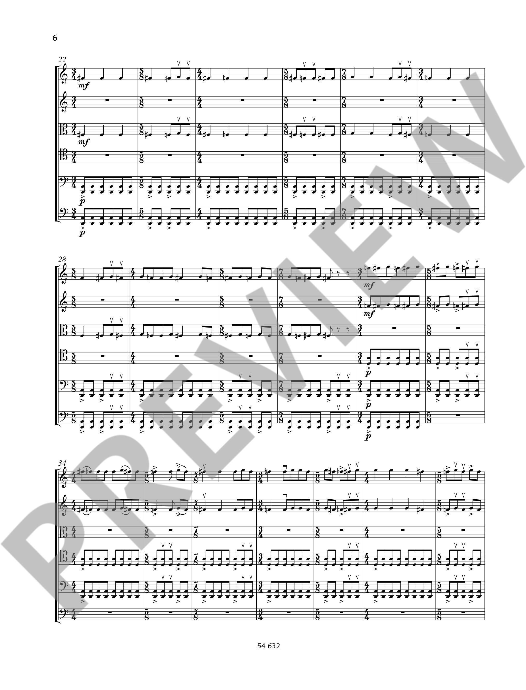 Sample 1 : Widmann, Jörg : 180 beats per minute, for string sextet - string sextet - Schott Digital