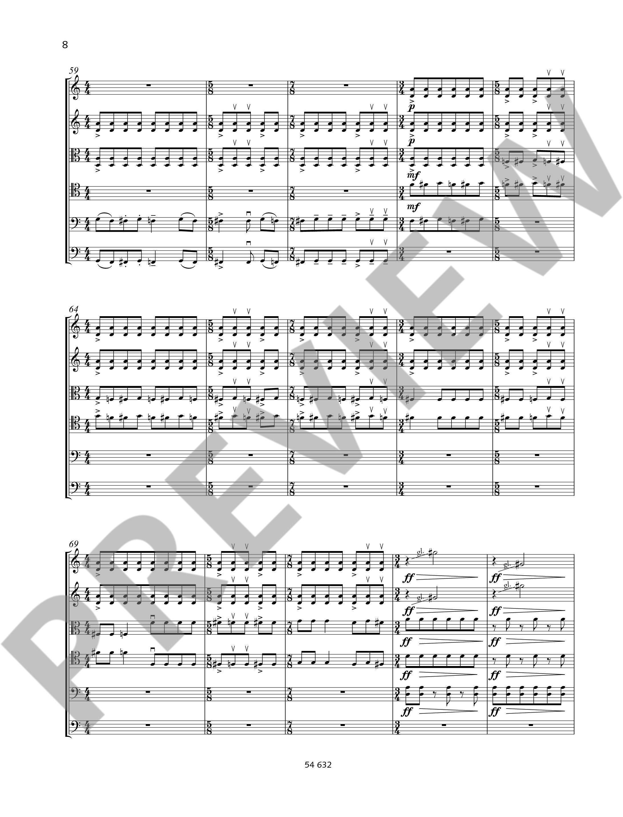 Sample 3 : Widmann, Jörg : 180 beats per minute, for string sextet - string sextet - Schott Digital
