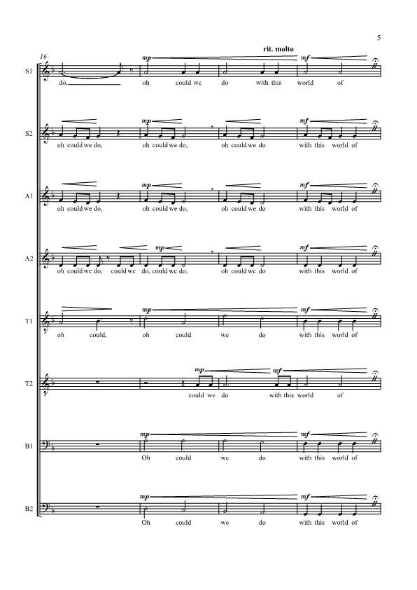 Sample 3 : Pelger, Ronald R. : Oh could we do, Imagination for Chorus with Lyrics by Thomas Moore - mixed choir