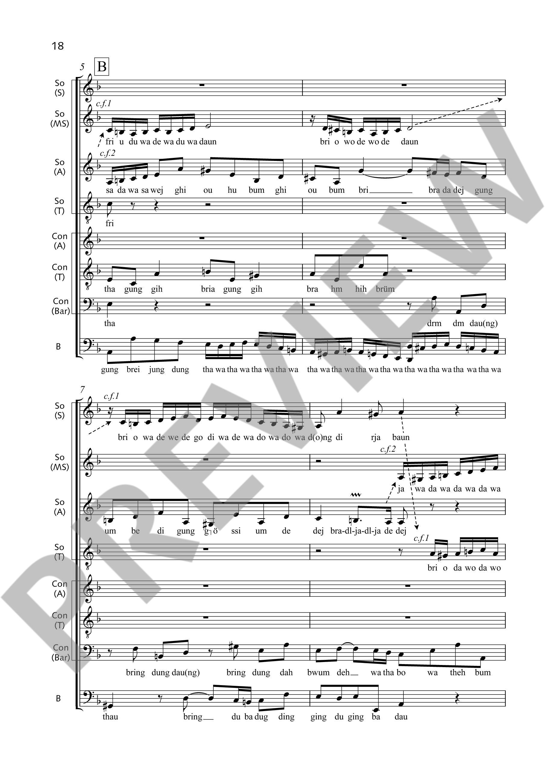 Sample 1 : Bach, Johann Sebastian : Quer Bach A Cappella,  - mixed choir or soloists (STTBarB) - Schott Digital