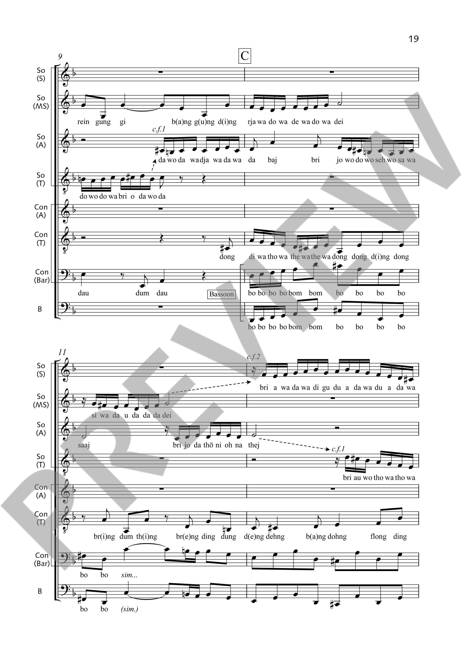 Sample 2 : Bach, Johann Sebastian : Quer Bach A Cappella,  - mixed choir or soloists (STTBarB) - Schott Digital