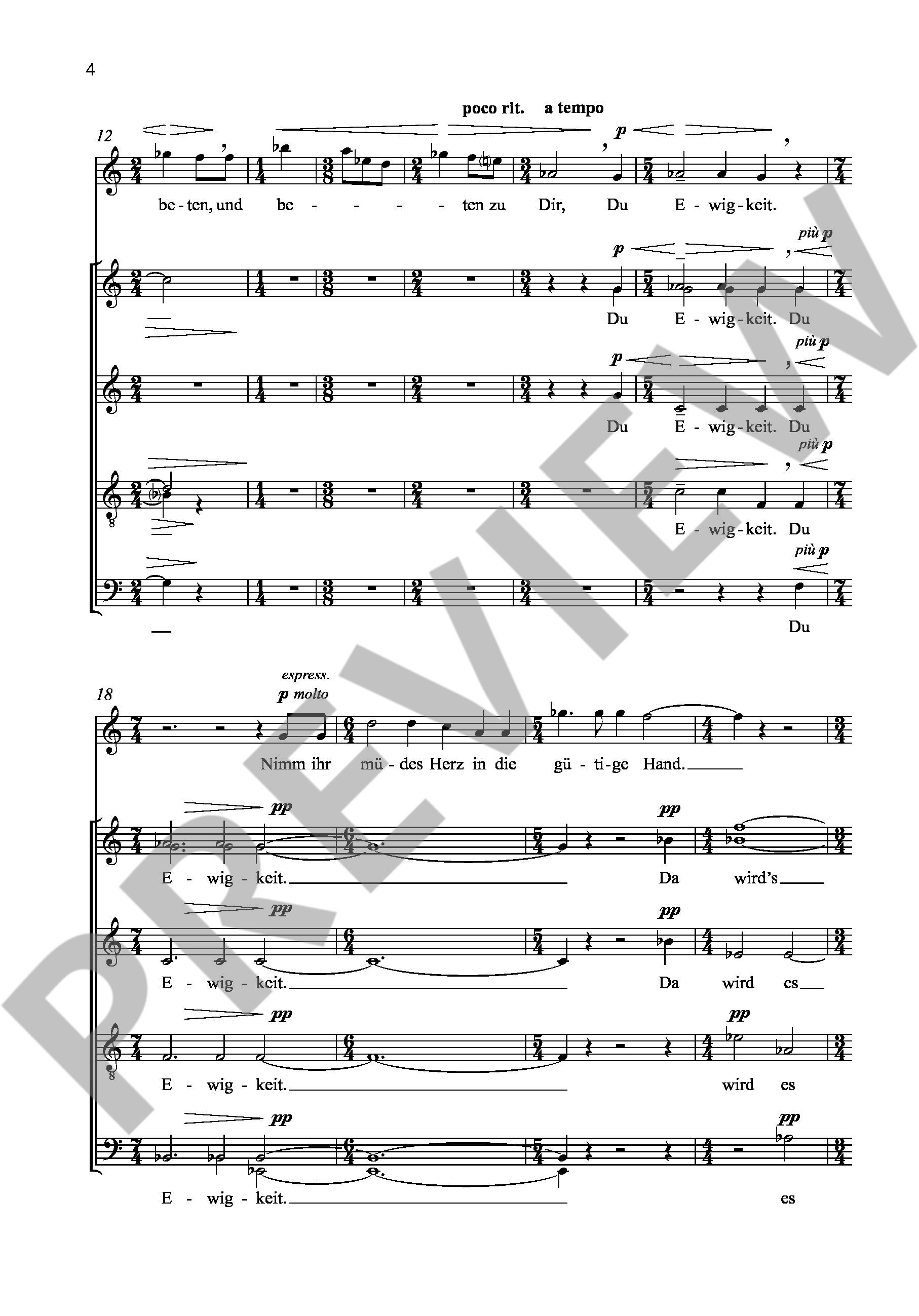 Sample 1 : Kinzler, Burkhard : Totengebet,  - soprano solo and mixed choir (SSAATTBB) - Schott Digital