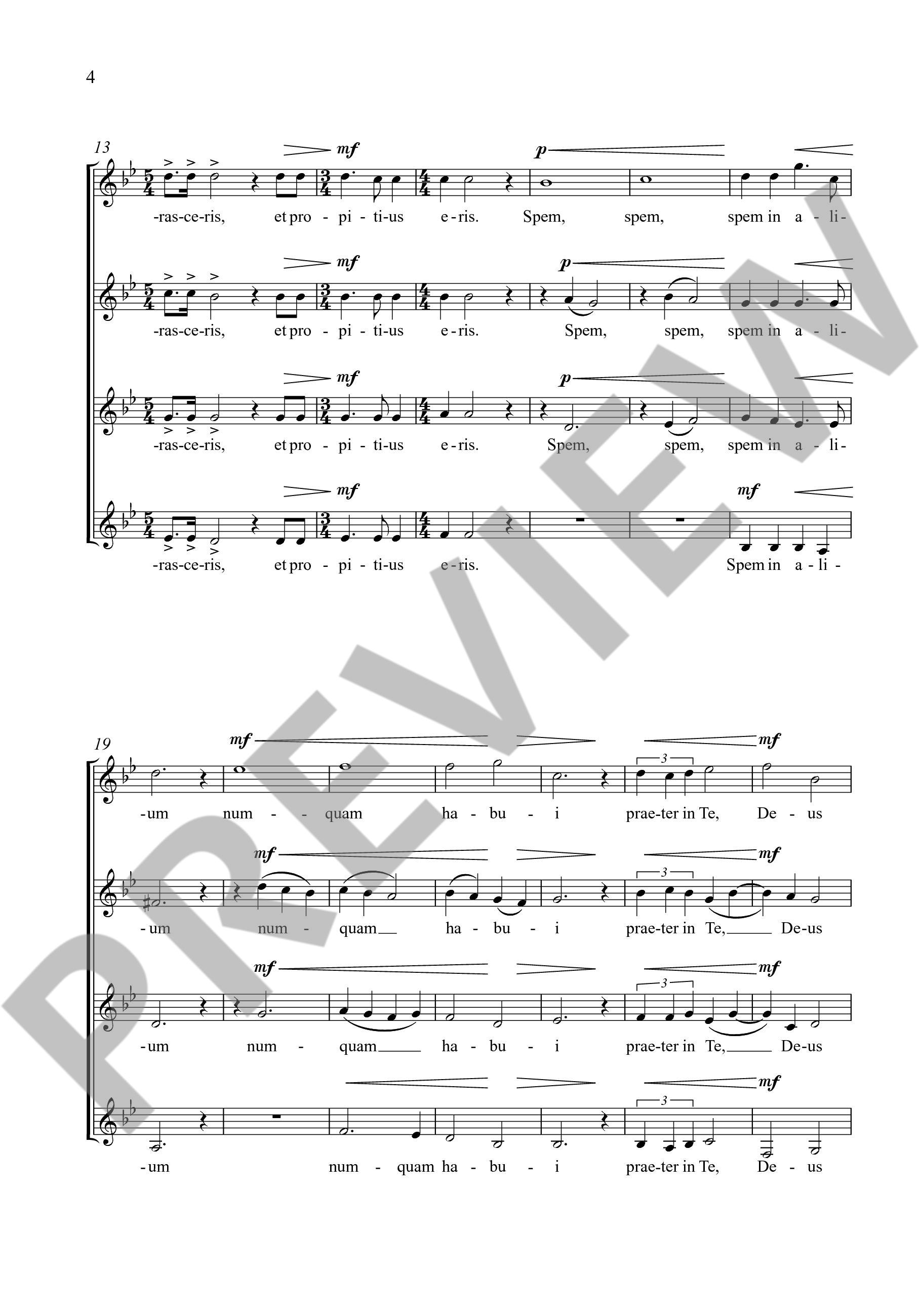 Sample 2 : Martiné, Pascal : Spem in alium,  - female choir (SSAA) a cappella - Schott Digital