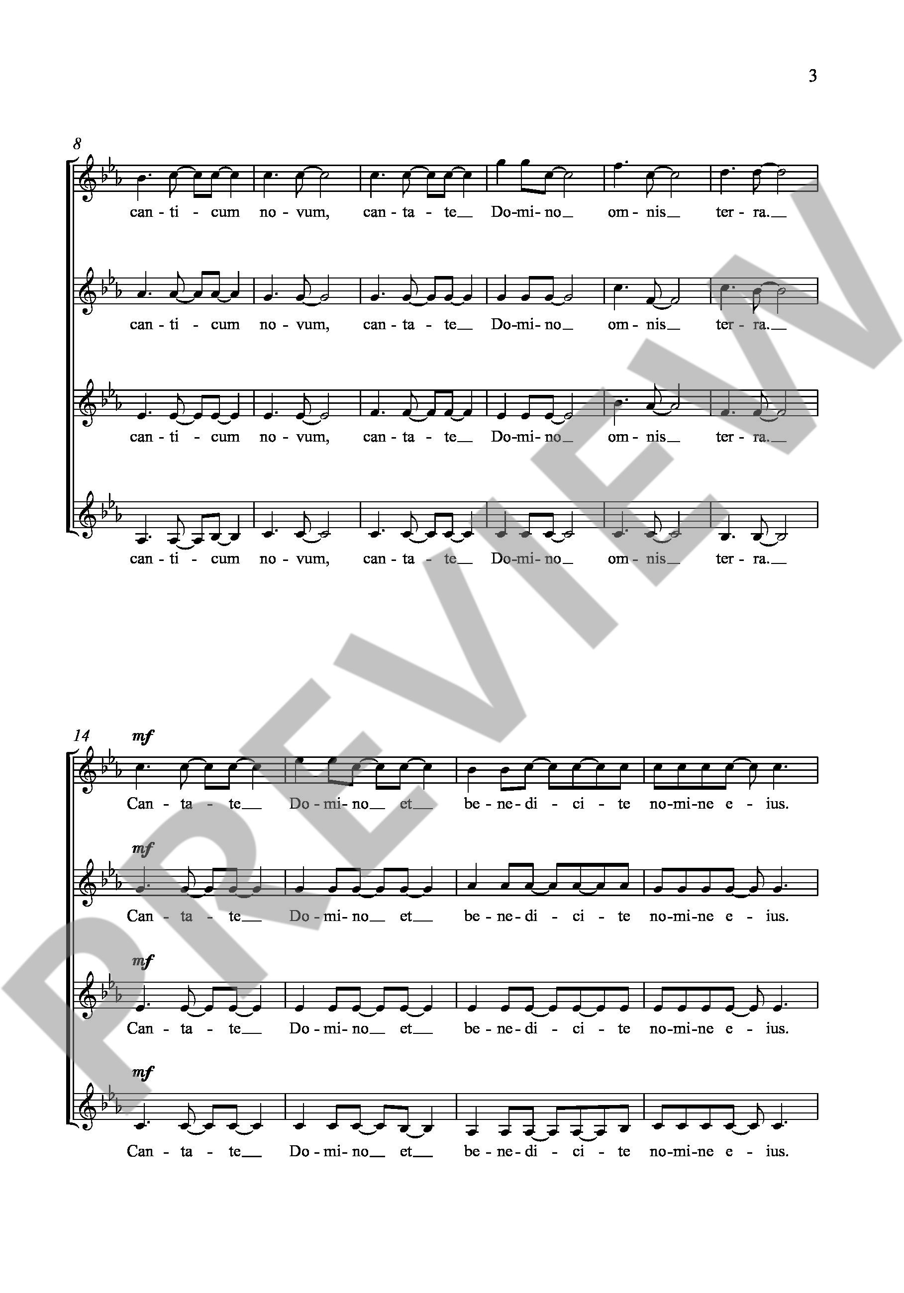 Sample 2 : Martiné, Pascal : Cantate Domino,  - female choir (SSAA) a cappella - Schott Digital