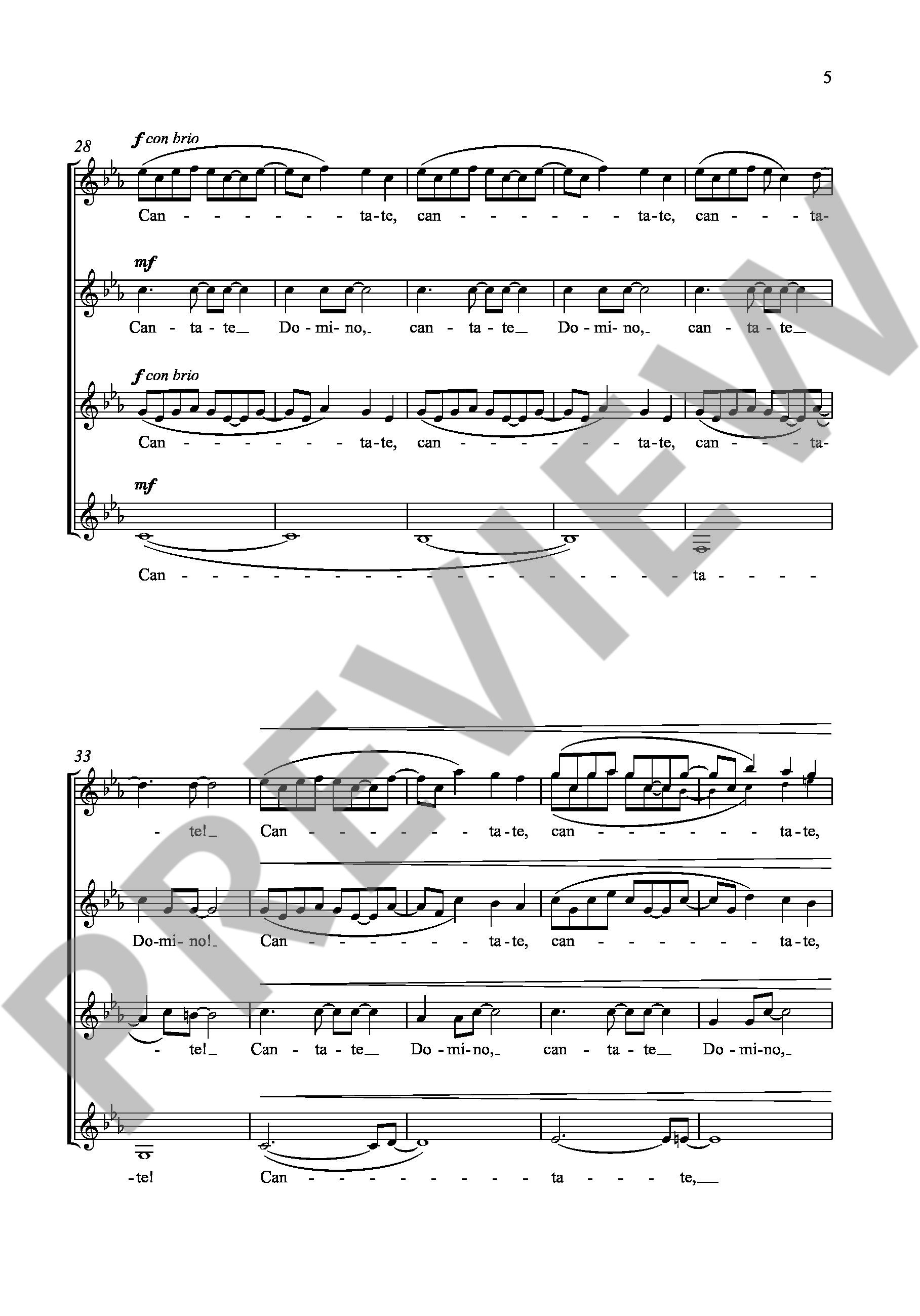Sample 4 : Martiné, Pascal : Cantate Domino,  - female choir (SSAA) a cappella - Schott Digital