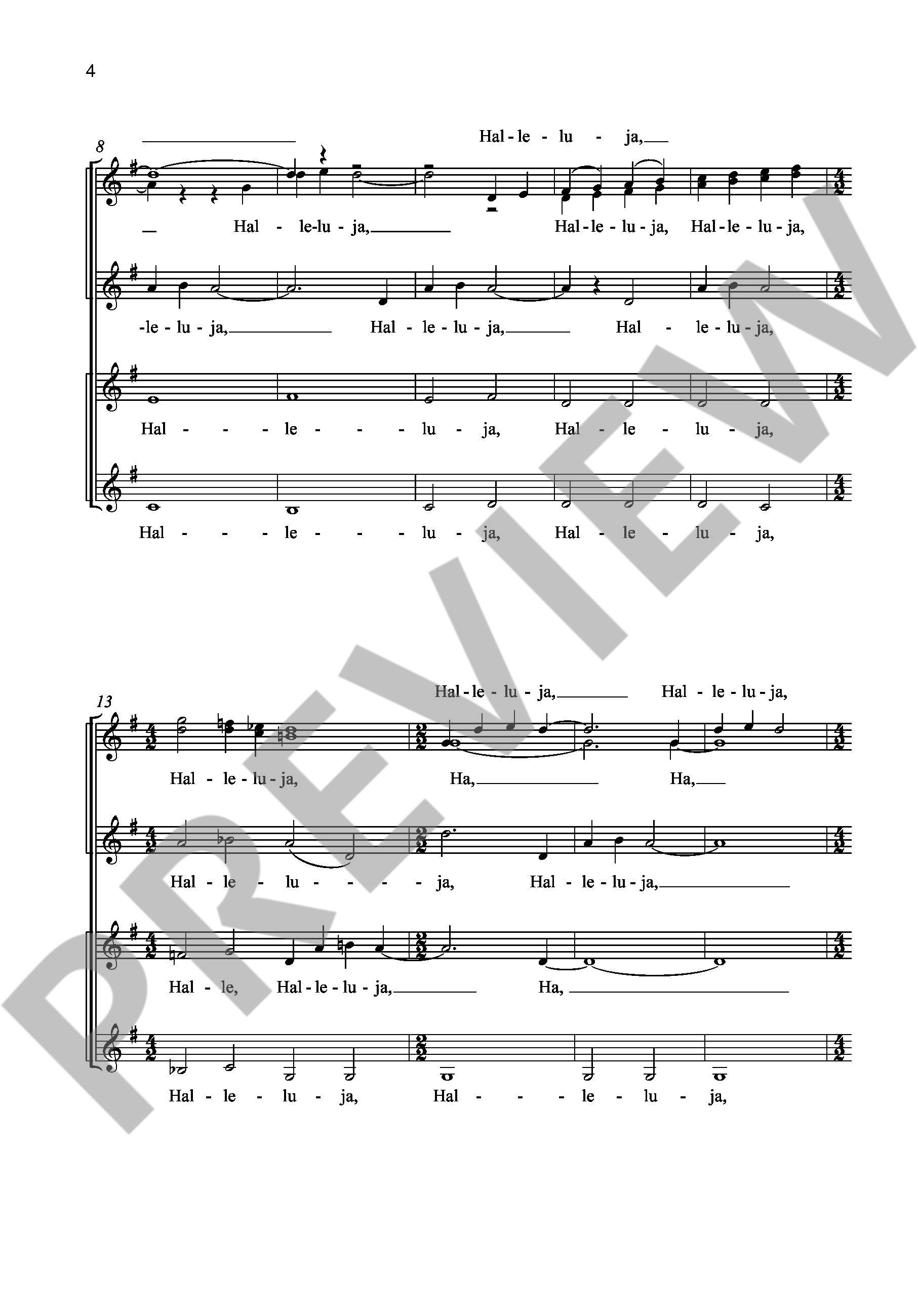 Sample 2 : Rohr, Heinrich / Rudin, Rolf : Würzburger Halleluja, Coda zu GL 175,4 - female choir (SSAA) a cappe