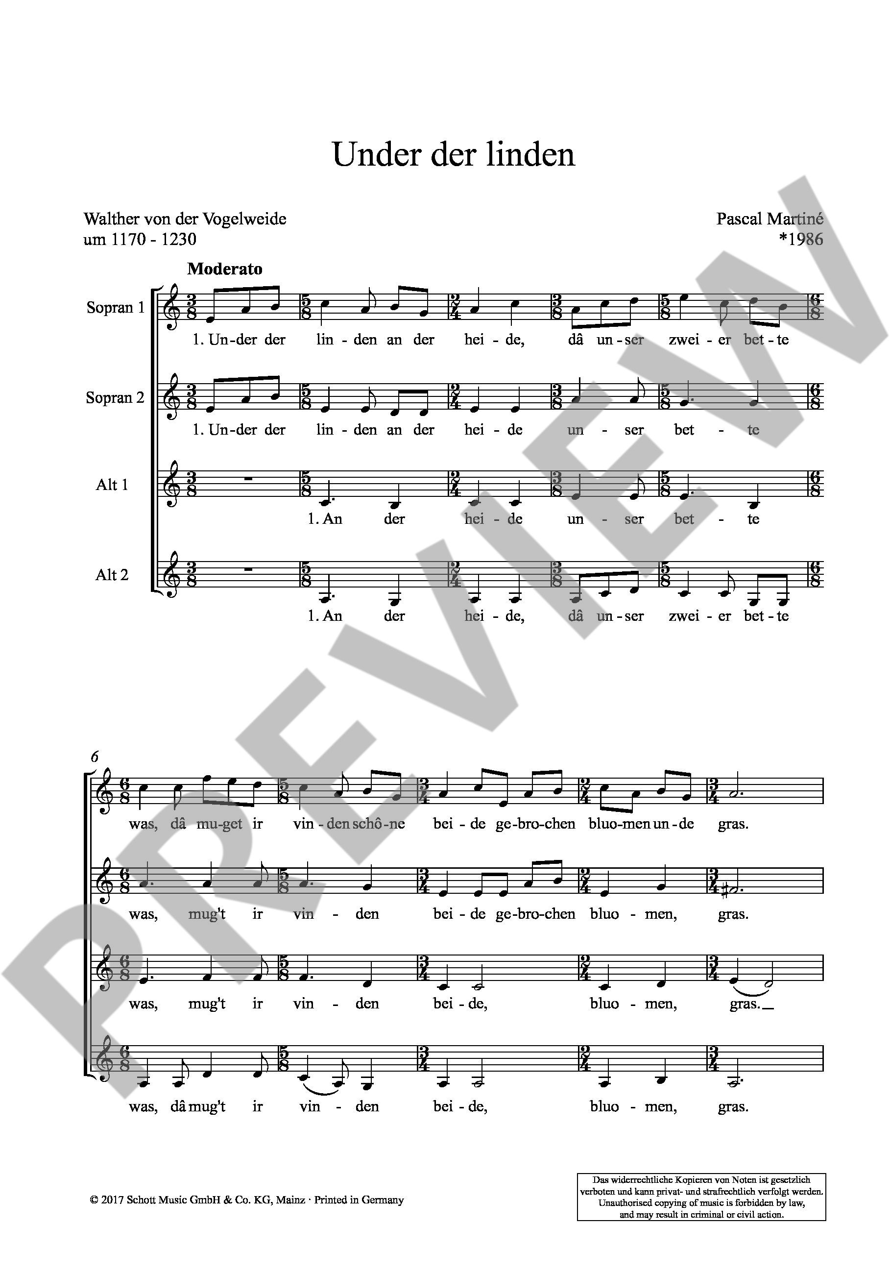 Sample 2 : Martiné, Pascal : Under der linden, Vier Stücke nach Texten von Walther von der Vogelweide - femal