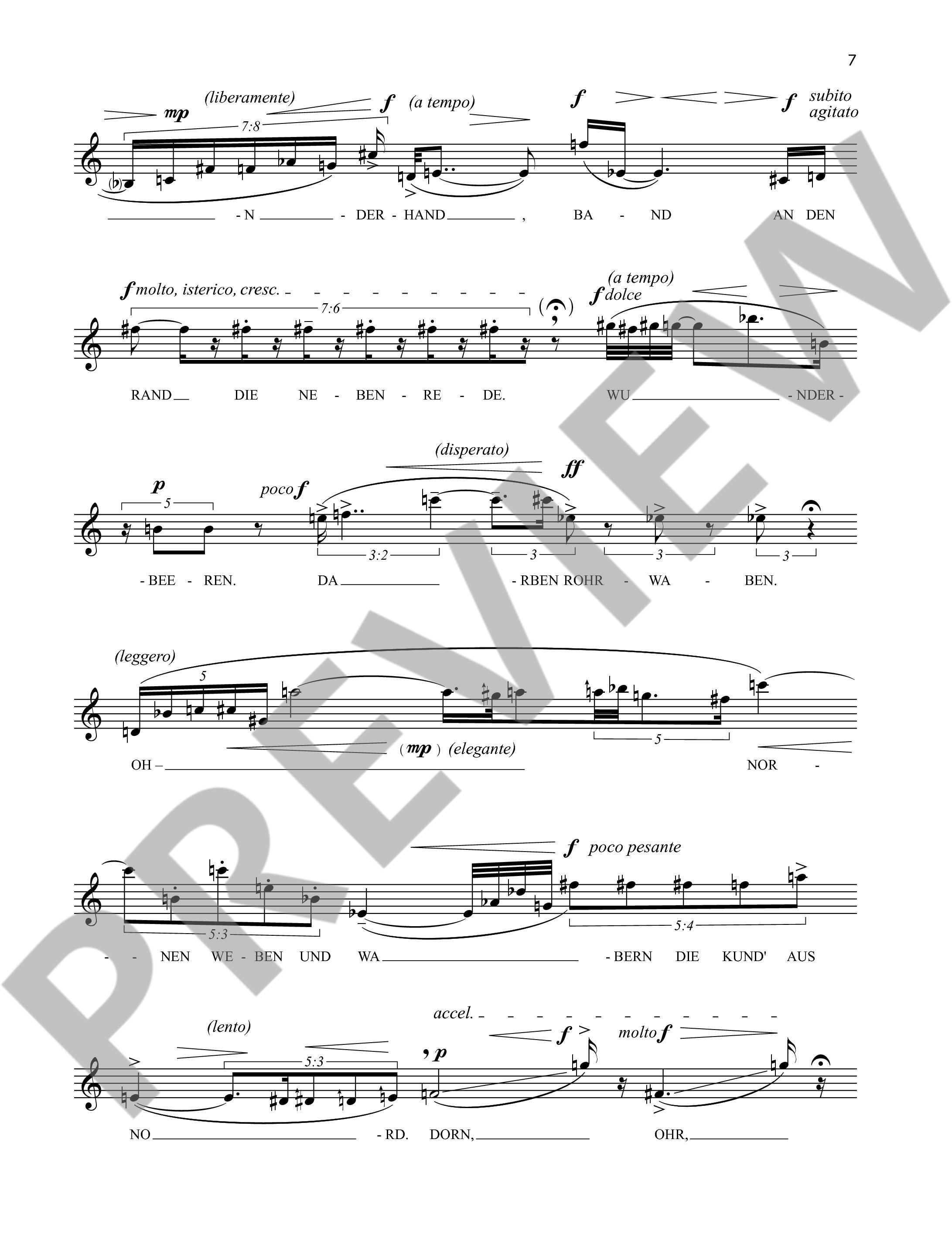 Sample 2 : Holliger, Heinz : Des Knaben Ohrwunder, Ein geschütteltes "Wunderhorn" for soprano solo - soprano s