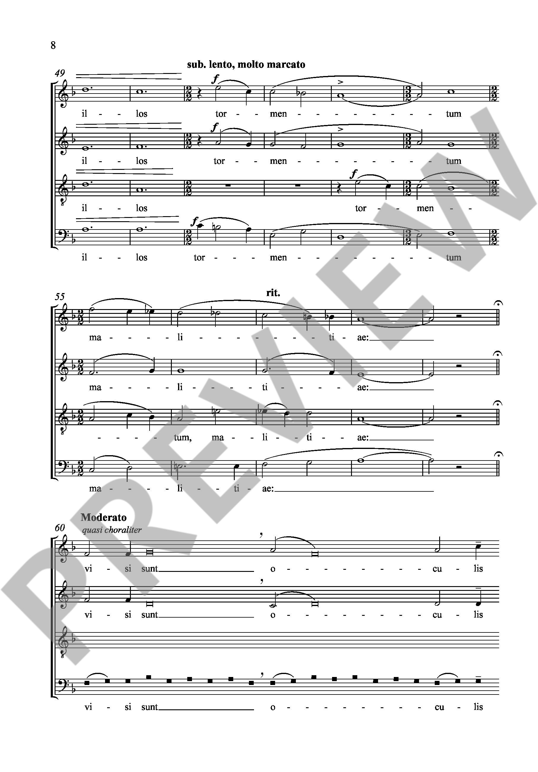 Sample 4 : Foerster, Peter Paul : Justorum animae, Buch der Weisheit III, 1.2a.3b - men's choir (TTBB) a cappel