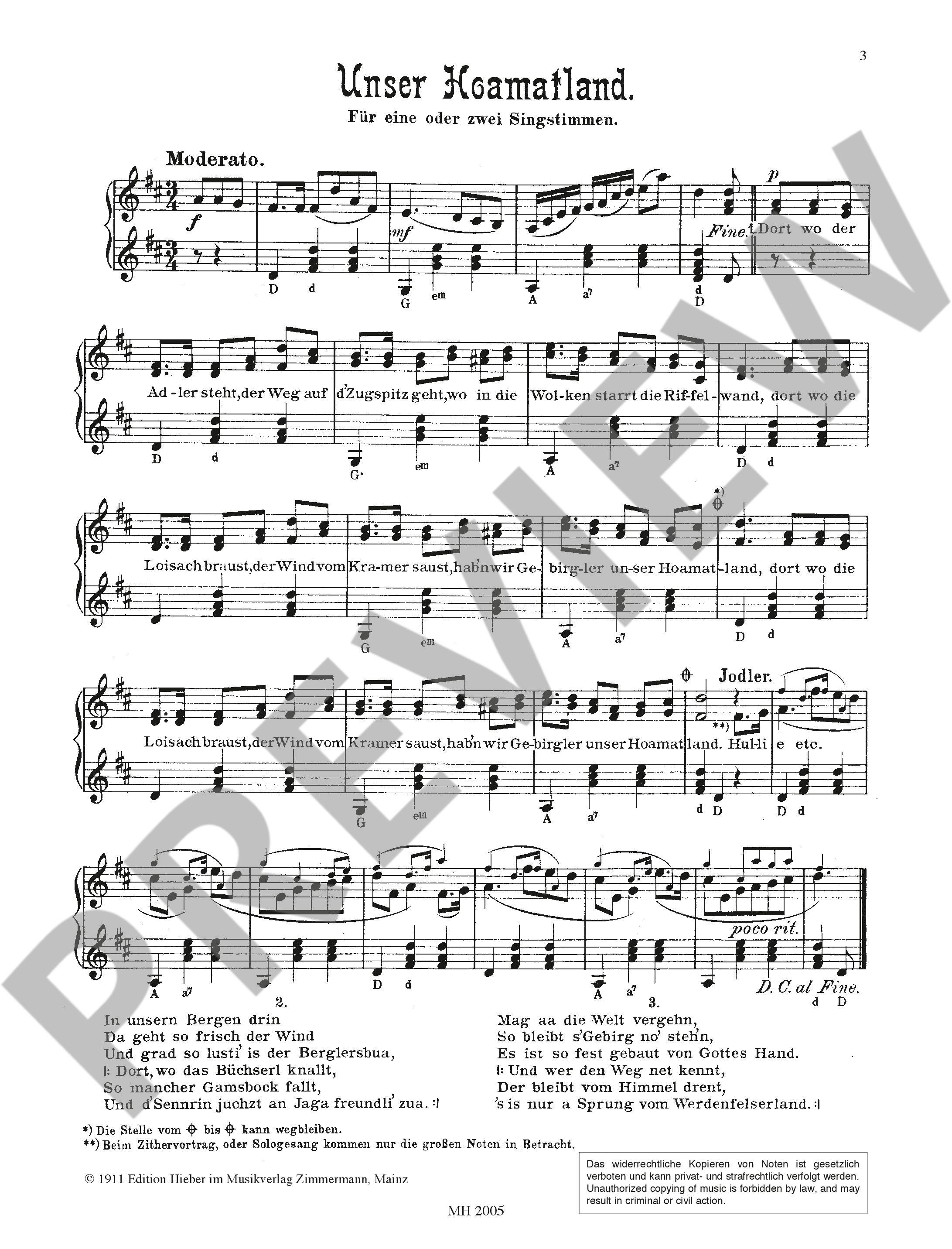 Sample 2 : Real Bavarian, folk songs, original "Schnadahüpf'l" (dance) and landler - zither - Schott Digital