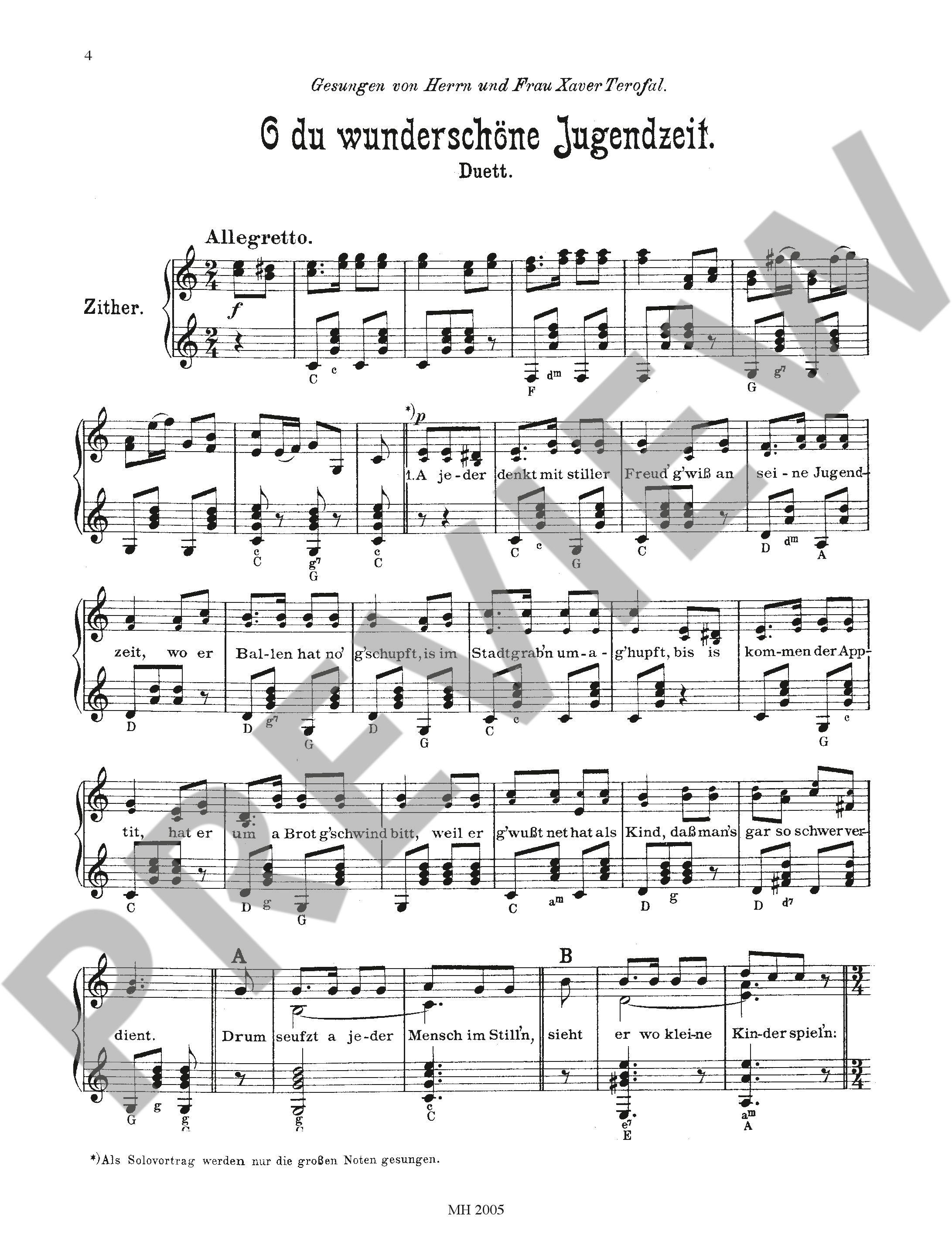 Sample 4 : Real Bavarian, folk songs, original "Schnadahüpf'l" (dance) and landler - zither - Schott Digital