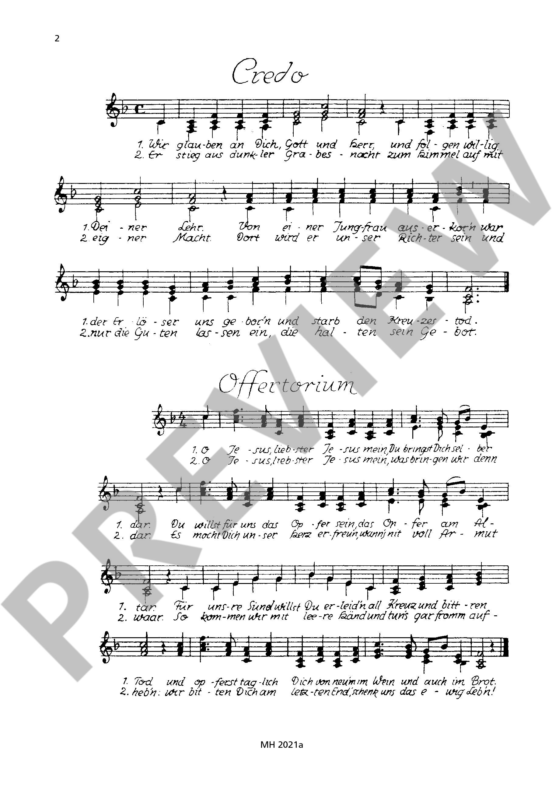 Sample 1 : Deutsche Bauernmesse, Ausgabe A - Dreigesang und Stubenmusik - Schott Digital