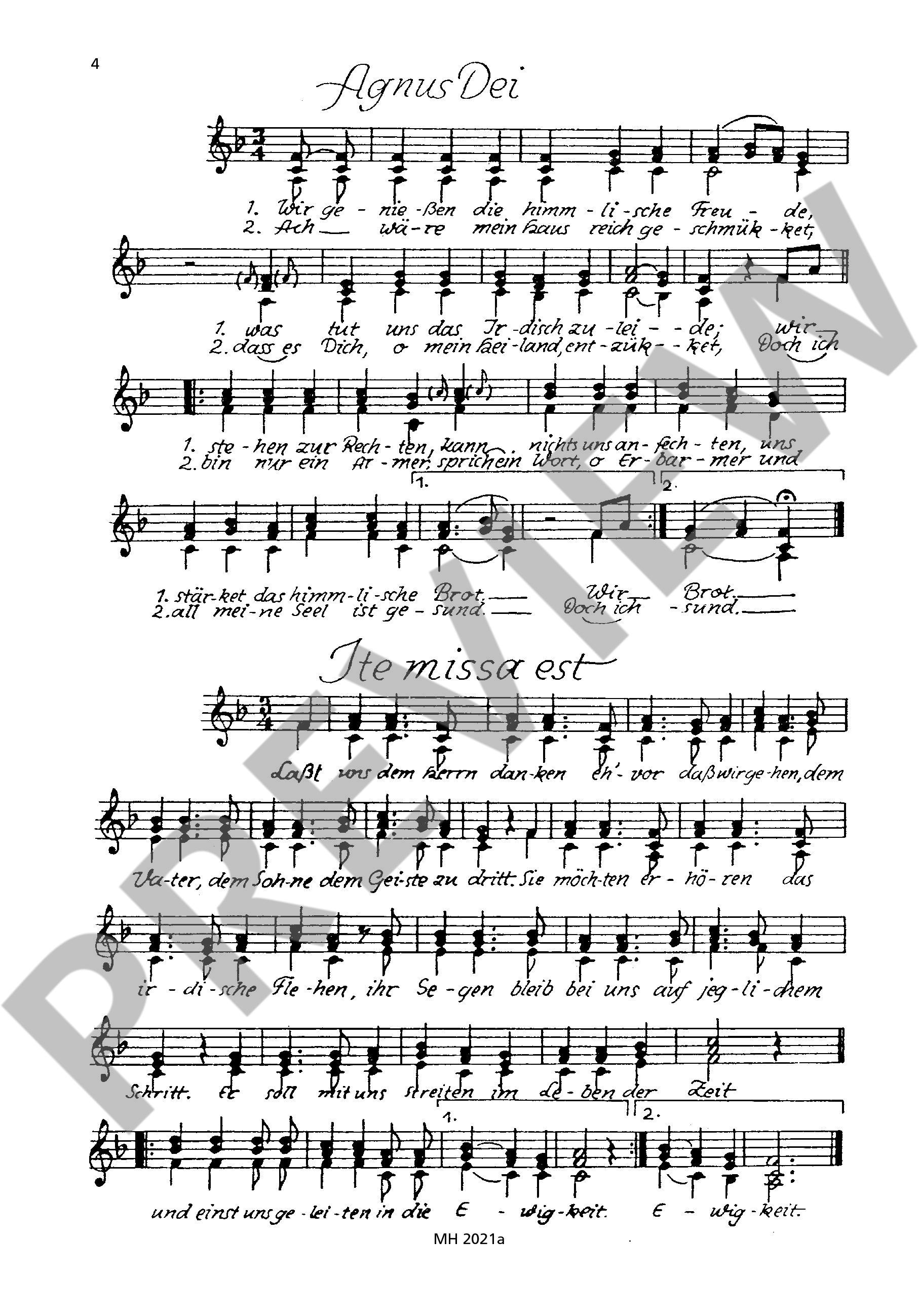 Sample 4 : Deutsche Bauernmesse, Ausgabe A - Dreigesang und Stubenmusik - Schott Digital