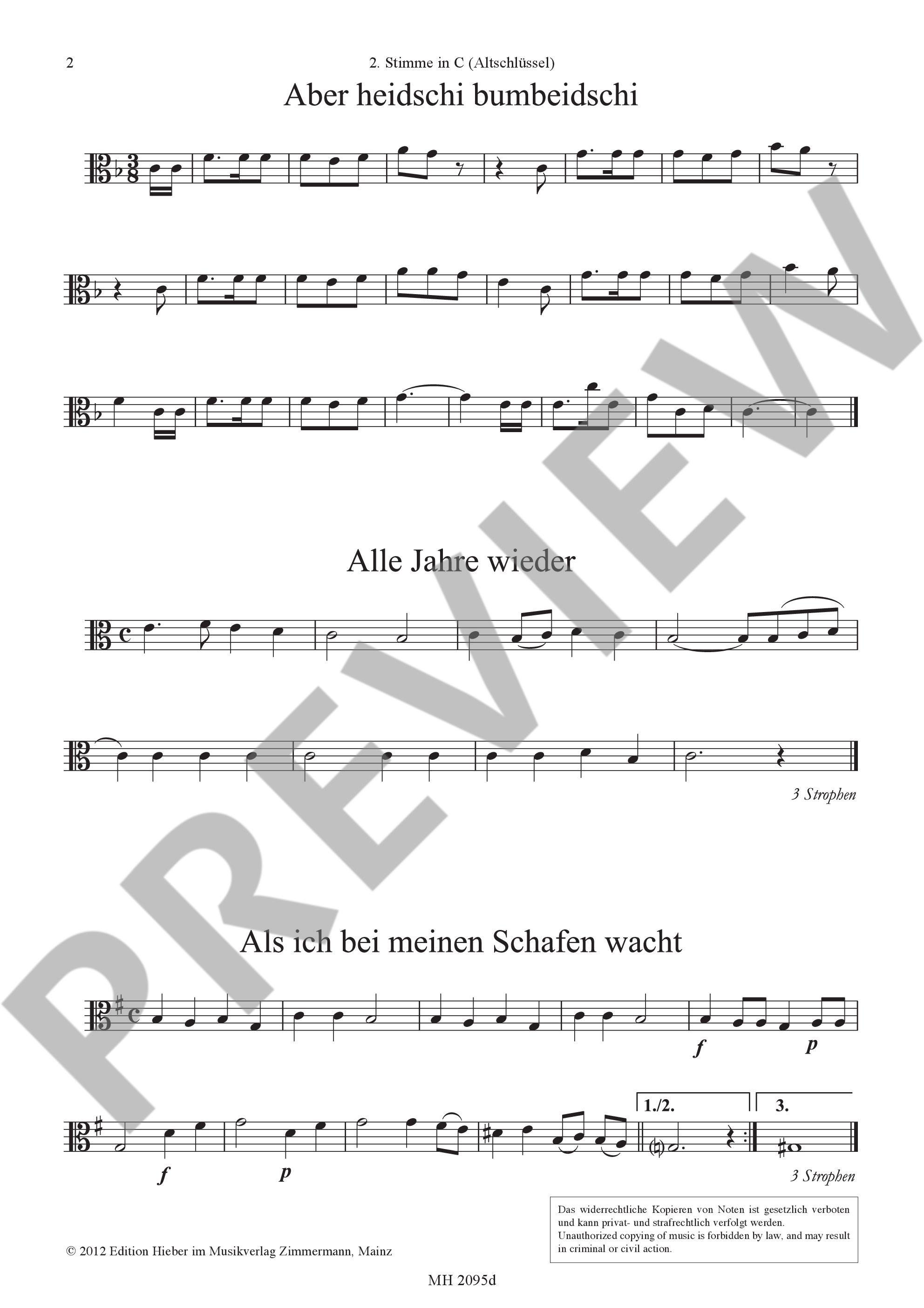 Sample 1 : Christmas Carols, The most beautiful Christmas Carols are set in easy-to-sing tones - various option
