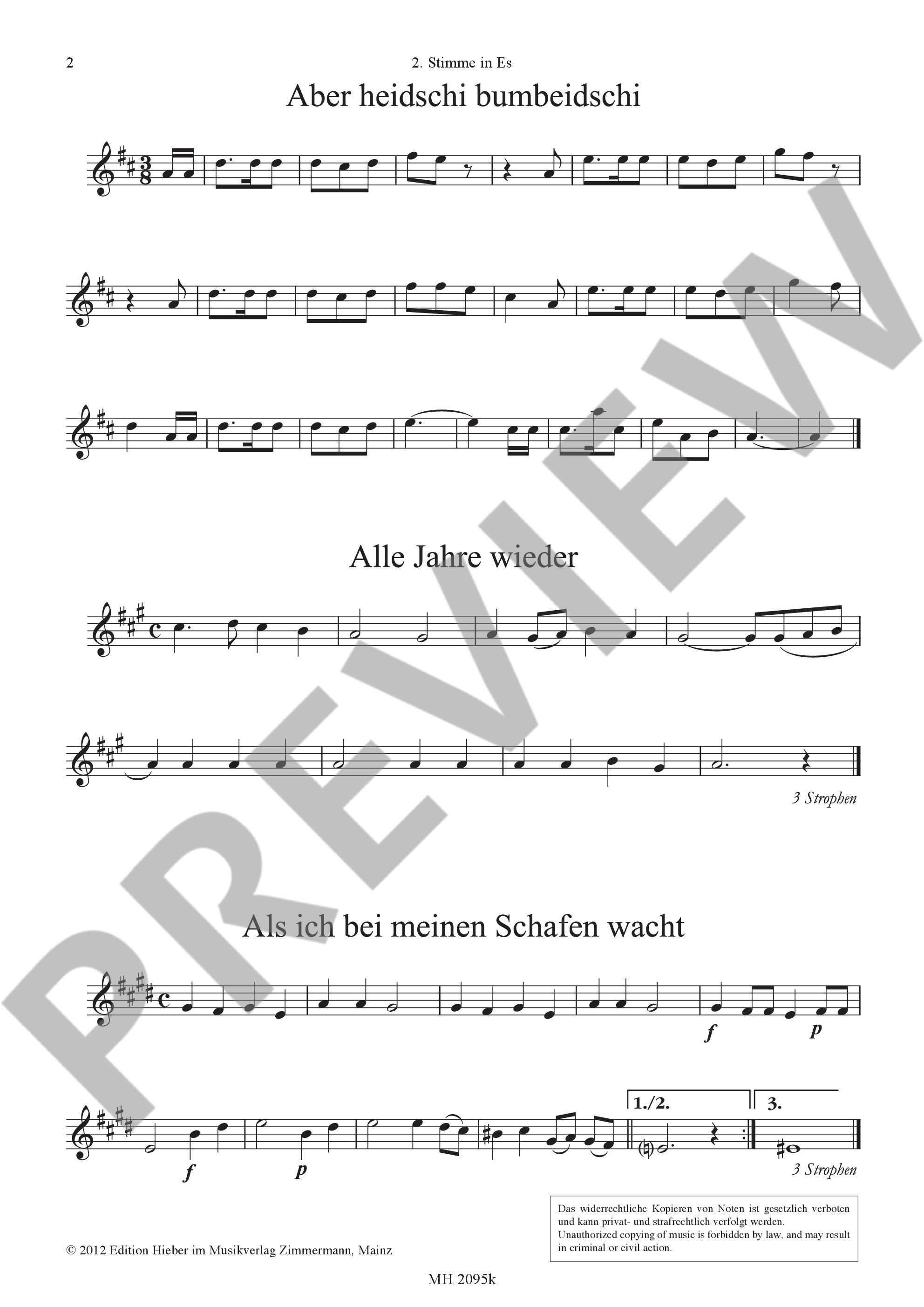Sample 1 : Christmas Carols, The most beautiful Christmas Carols are set in easy-to-sing tones - various option