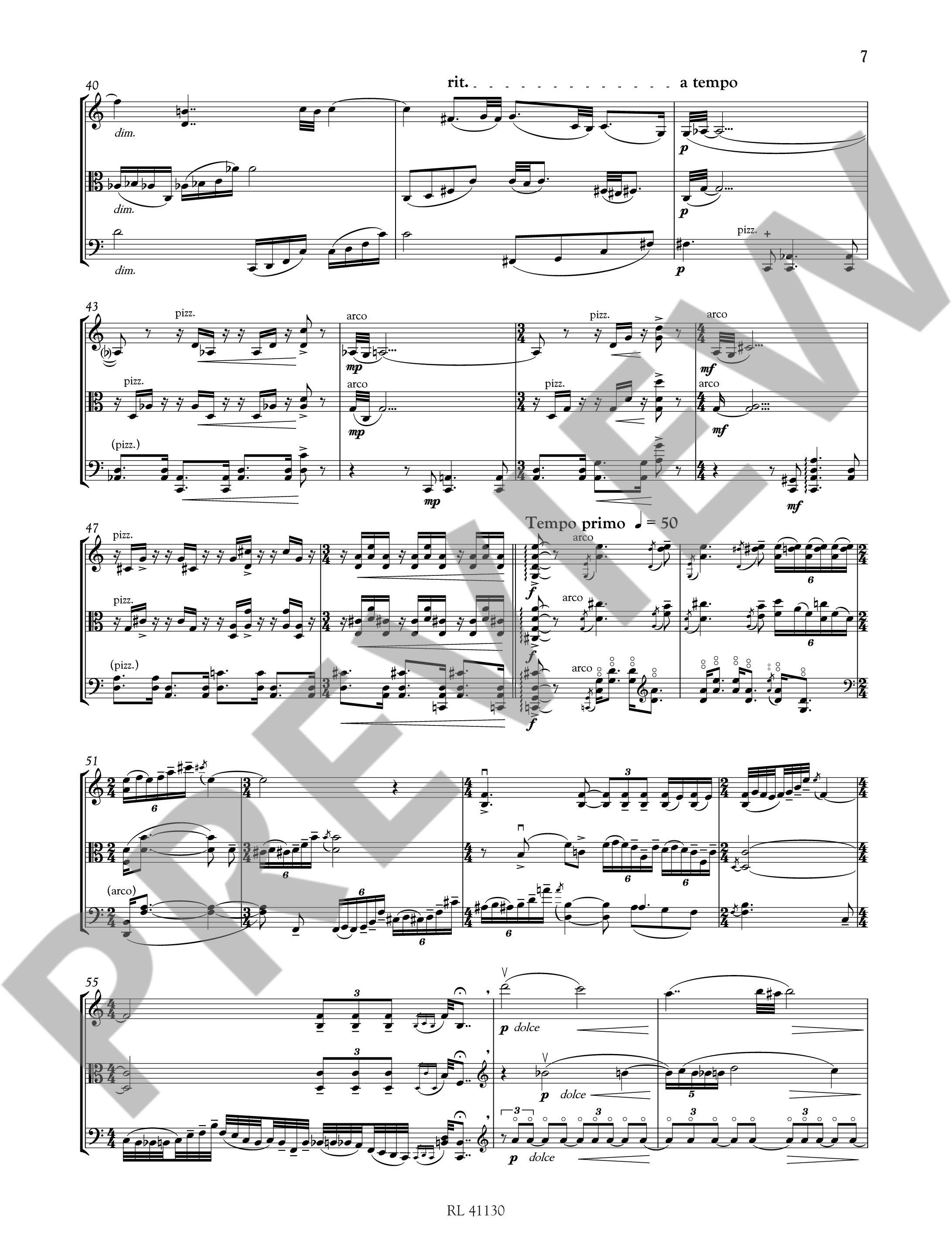 Sample 3 : Waterhouse, Graham : Epitaphium, for William Waterhouse - string trio - Schott Digital