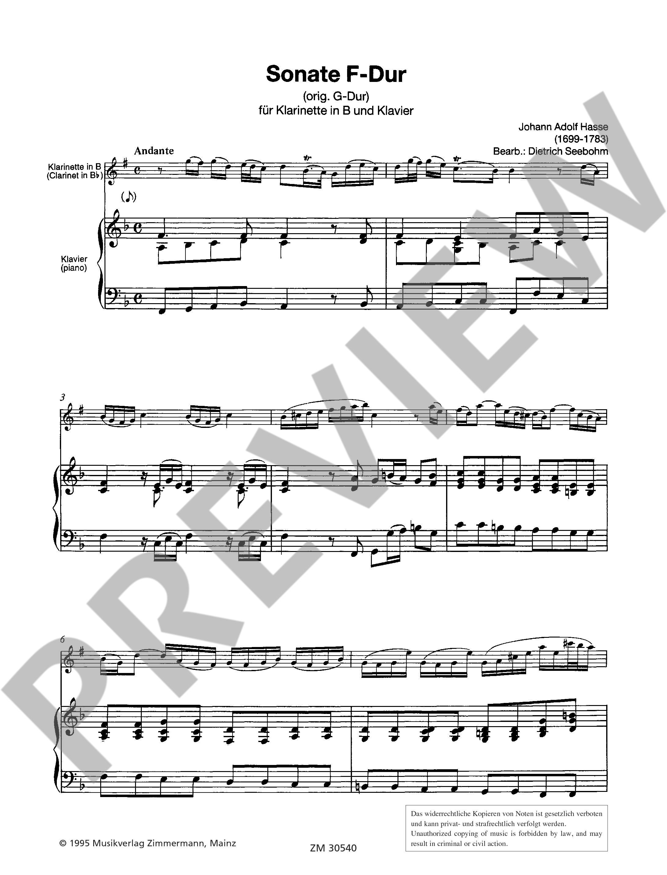 Sonata F major (orig. G major)