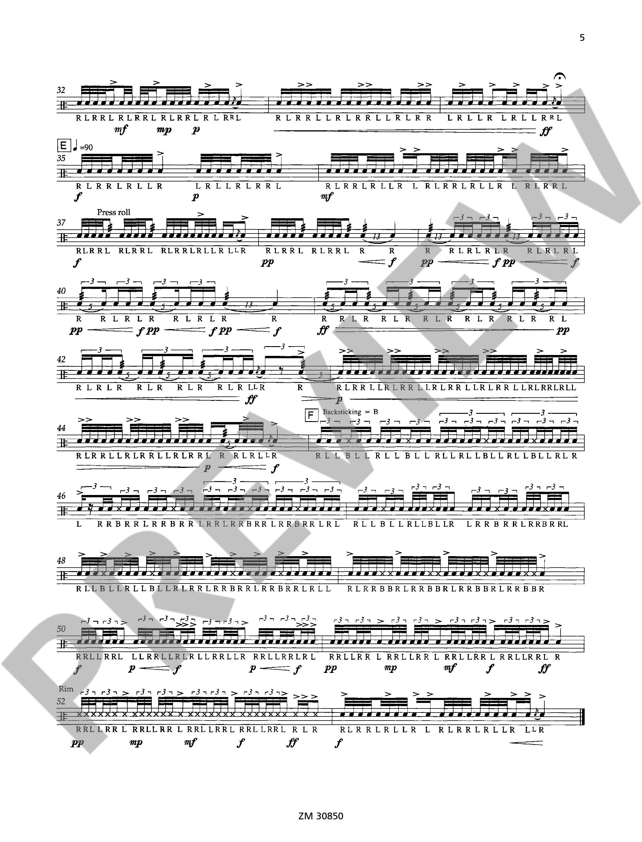 Sample 1 : Riedhammer, Arnold : The Challenge,  - side/snare drum - Schott Digital