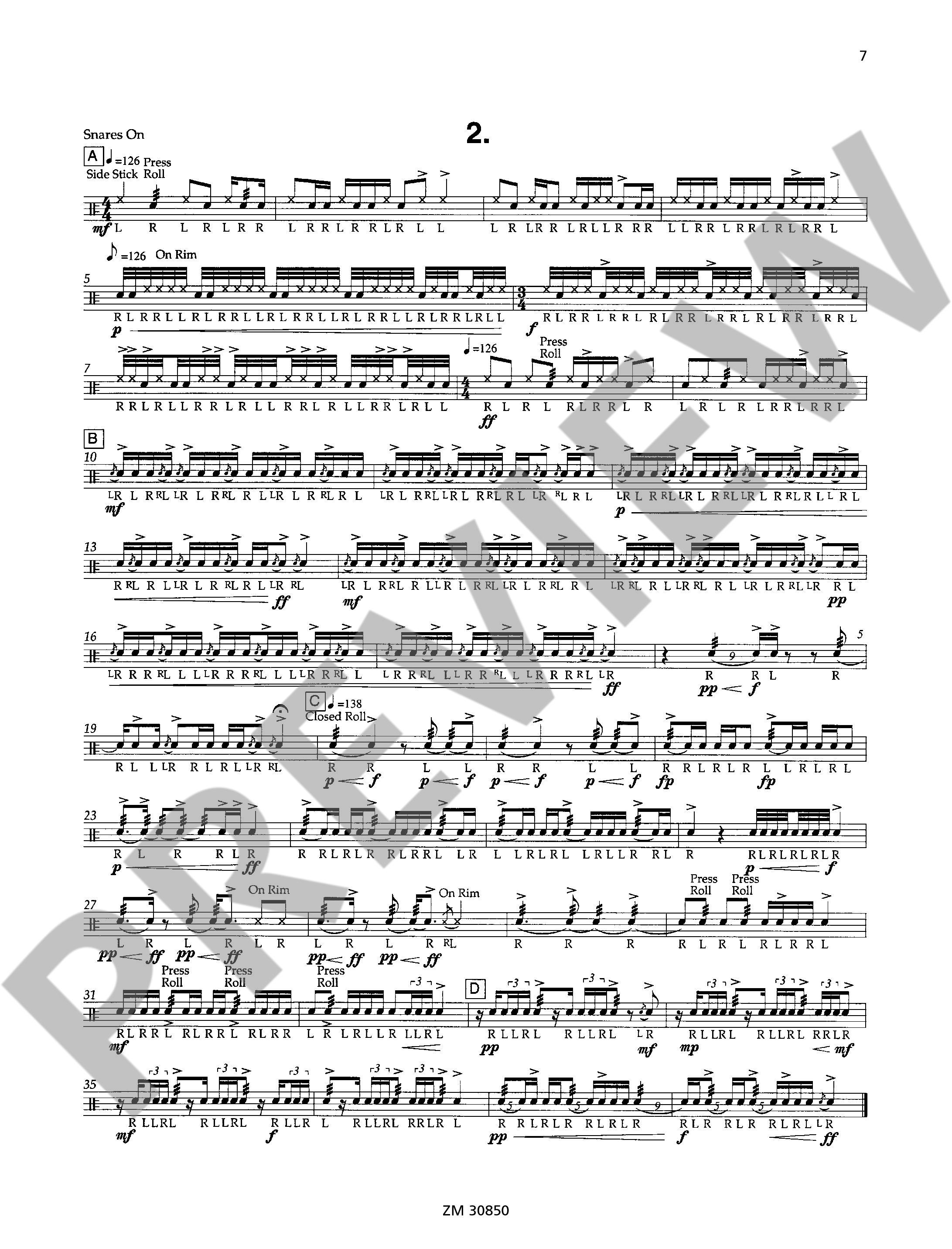 Sample 4 : Riedhammer, Arnold : The Challenge,  - side/snare drum - Schott Digital