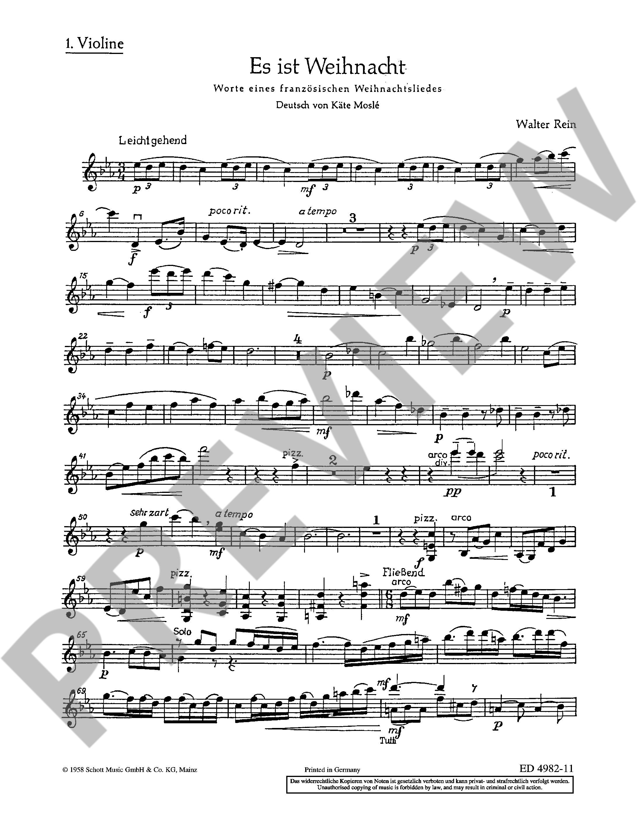 Sample 1 : Rein, Walter : Es ist Weihnacht, Worte eines französischen Weihnachtsliedes - female choir (SSAA) w