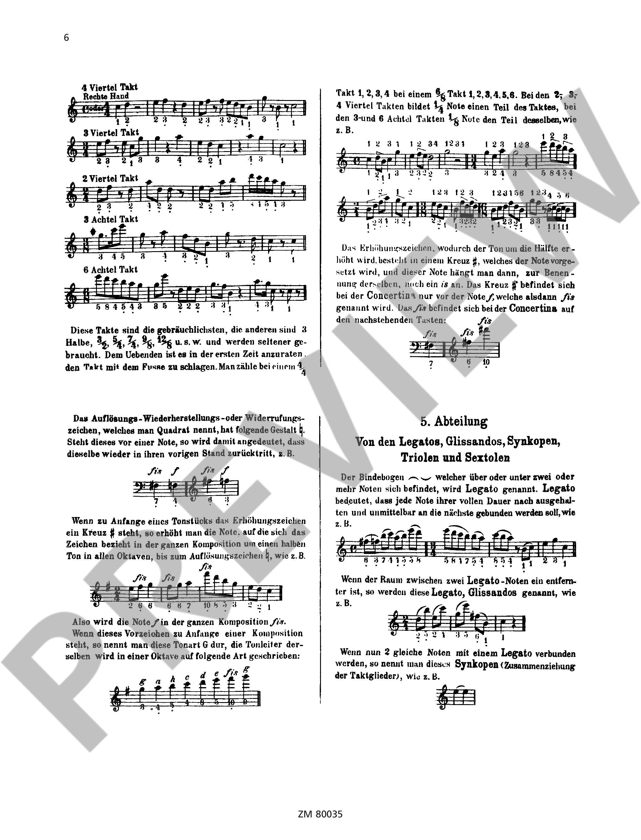 Sample 4 : Method for the concertina, (40-tone, diatonic) - Concertina (40tönig, diatonisch) - Schott Digital