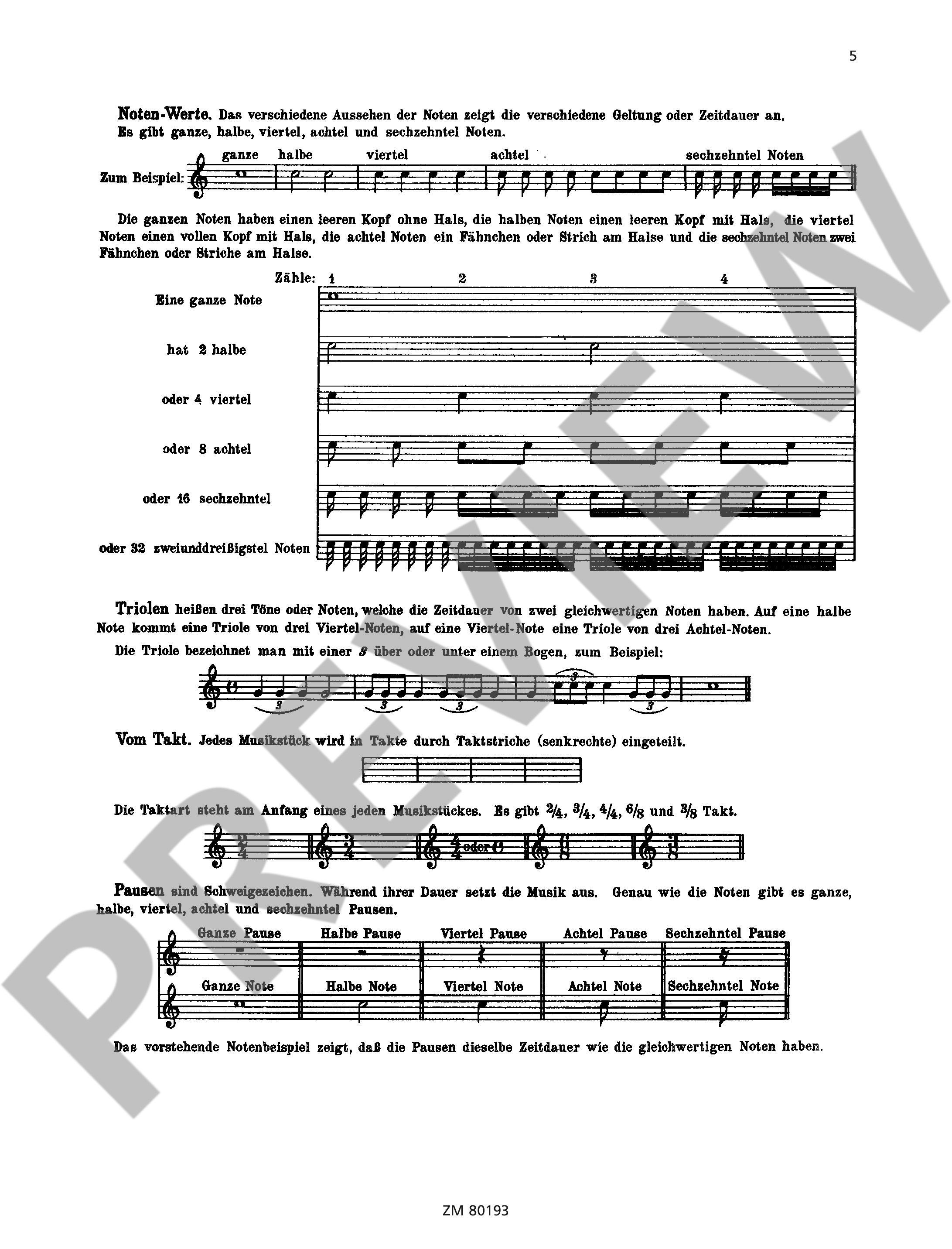 Sample 2 : Wobersin, Wilhelm : Schule für Waldzither, (9-saitige Thüringer Waldzither in G-Dur) - Waldzither
