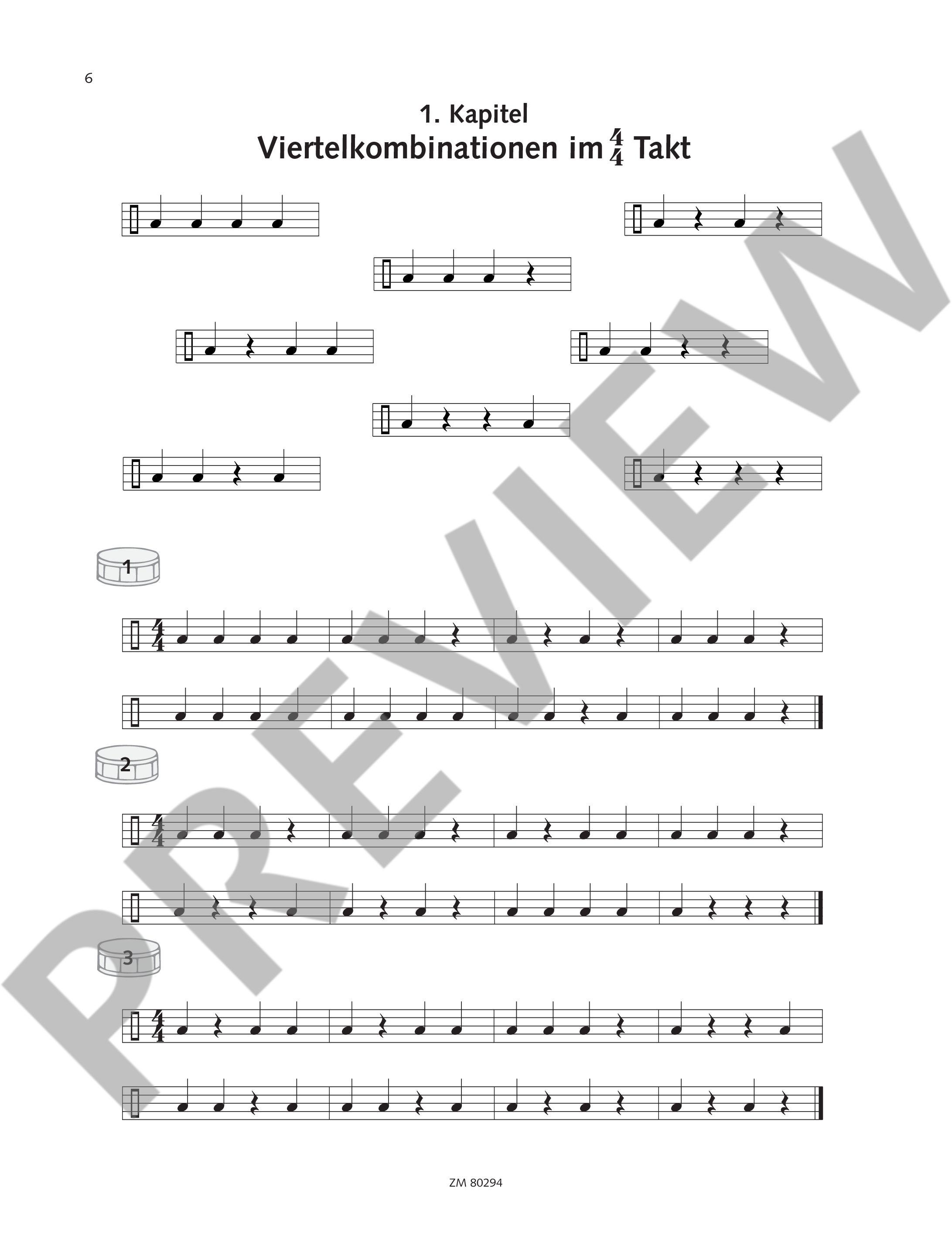 Sample 2 : Kleine Trommel von Anfang an, Ein Schulwerk für den Schlagzeugunterricht - drum - Schott Digital