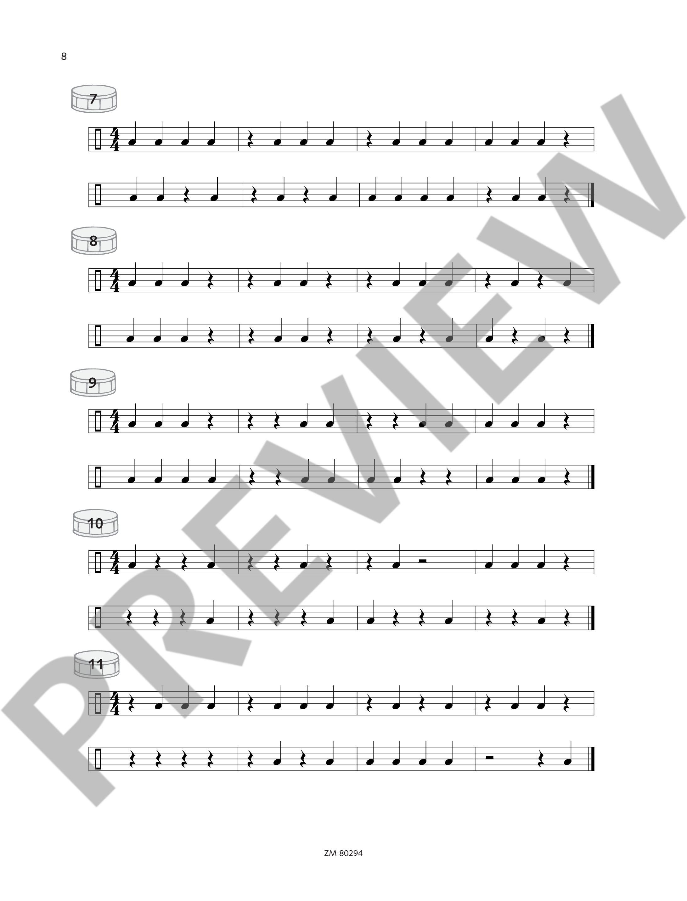 Sample 4 : Kleine Trommel von Anfang an, Ein Schulwerk für den Schlagzeugunterricht - drum - Schott Digital