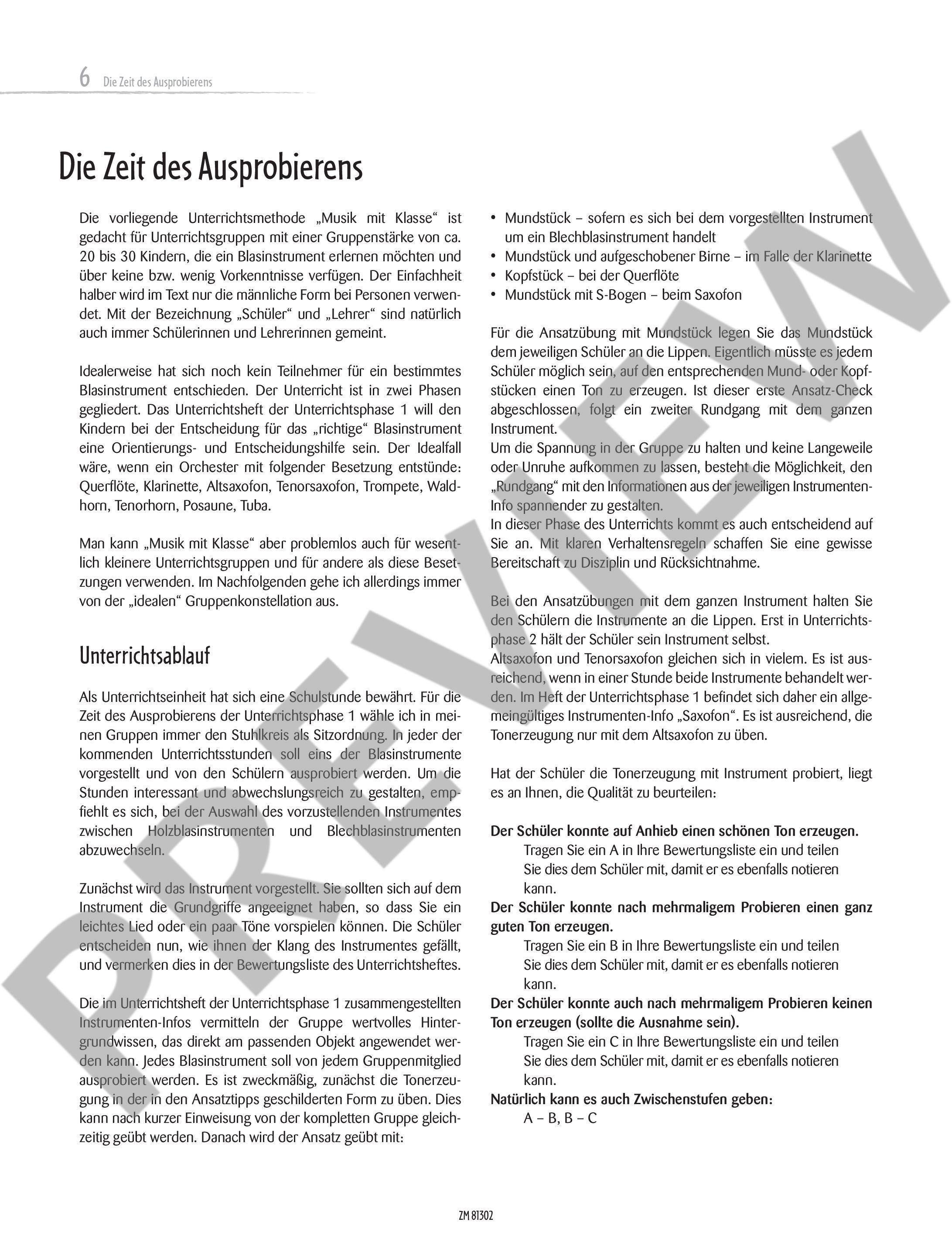 Sample 1 : Gaertner, Gregor : Musik mit Klasse, Klassenmusizieren mit Blasinstrumenten - Blas-instruments - Sch
