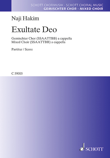 Hakim, Naji : Exultate Deo,  - mixed choir (SSAATTBB) - Schott Digital