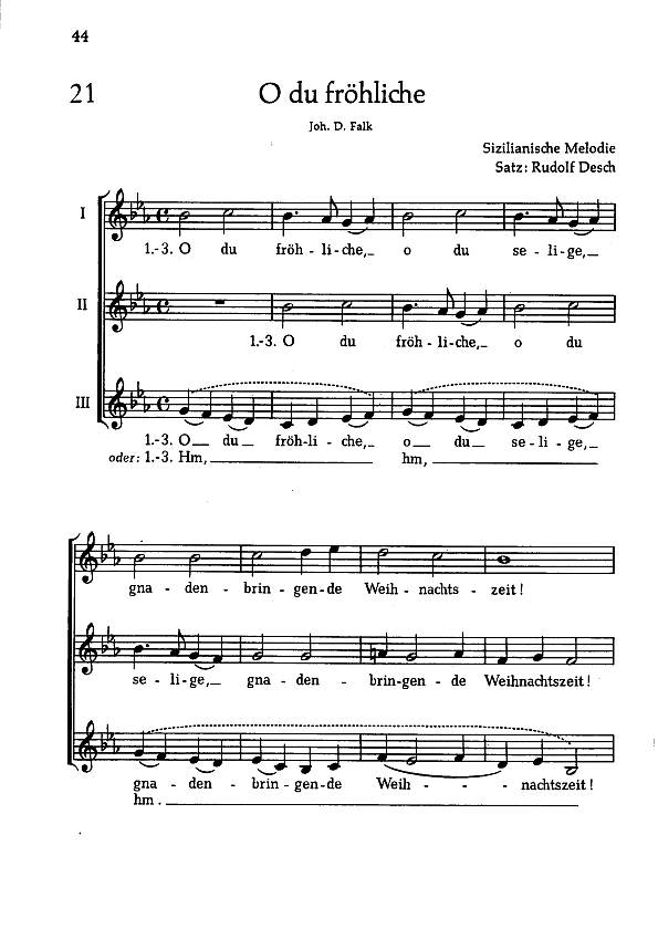 Sample 2 : Das Weihnachtskonzert, 27 europäische Lieder für Advent, Weihnachten und Neujahr in leichten Sätz