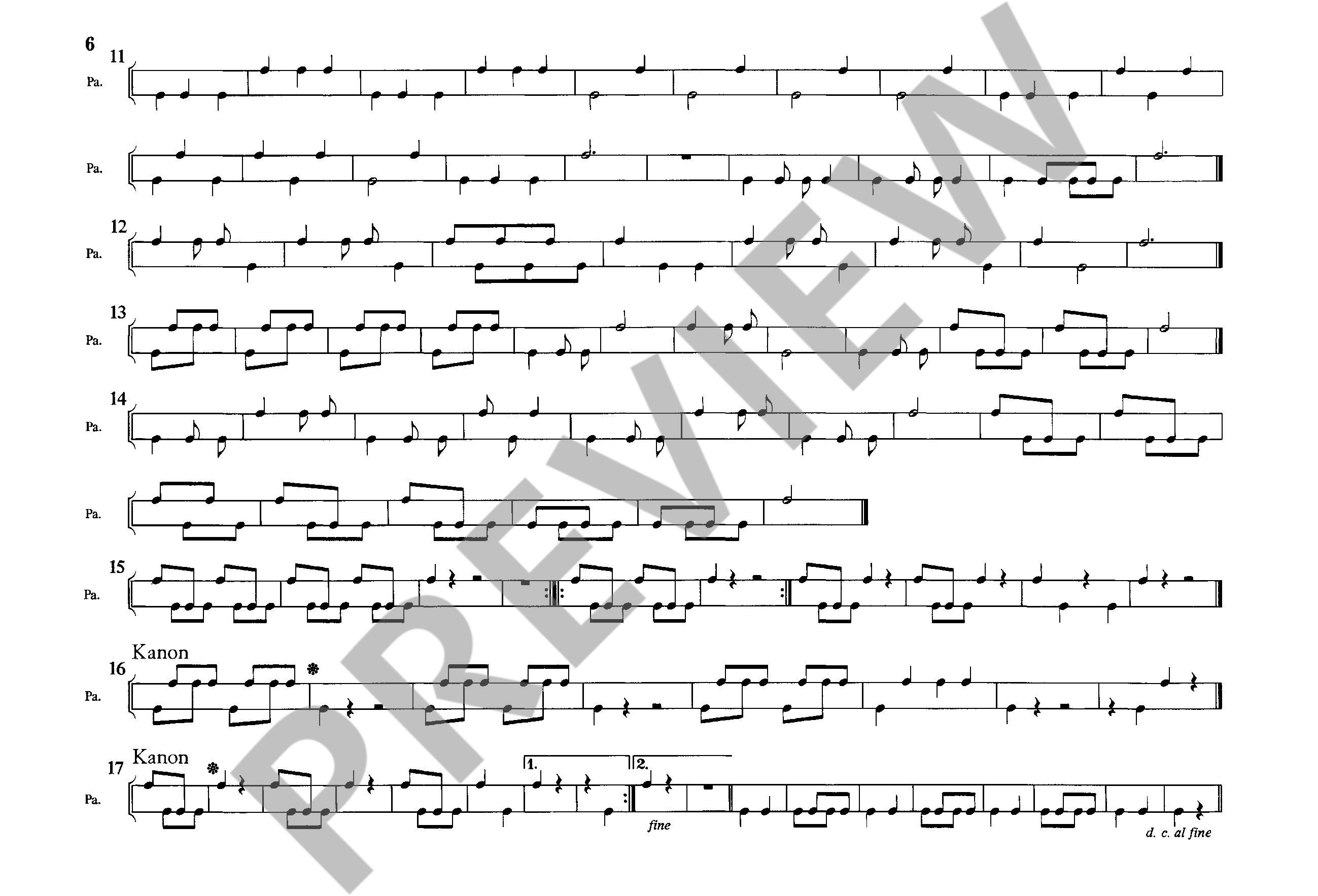 Sample 2 : Keetman, Gunild : Rhythmic Exercise,  - Orff-instruments - Schott Digital